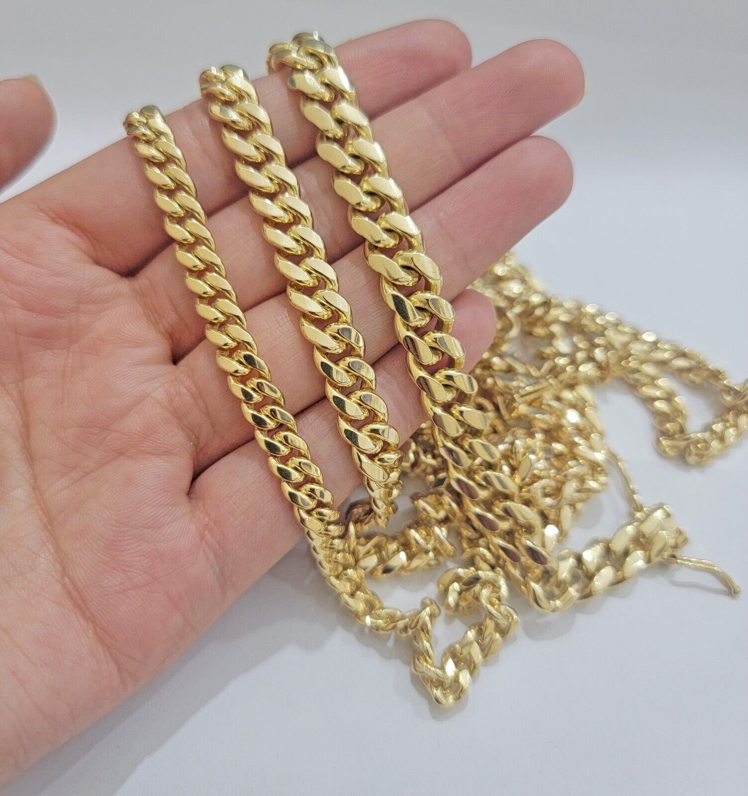 Solid 10k Gold Chain Miami Cuban Link Necklace 5 - 9mm 18 - 30" 10kt Men, Women REAL - GoldenlinQ