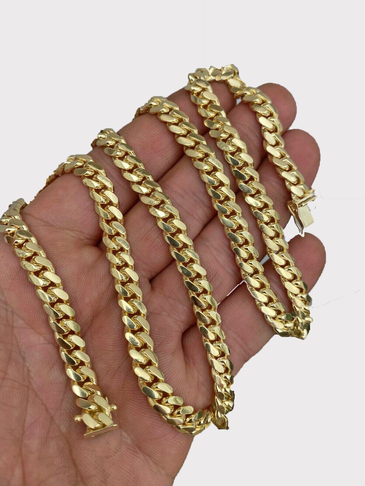 SOLID 10k Gold Chain Necklace Miami Cuban link REAL Mens 4mm - 8mm 20" - 28" DISOUNT - GoldenlinQ