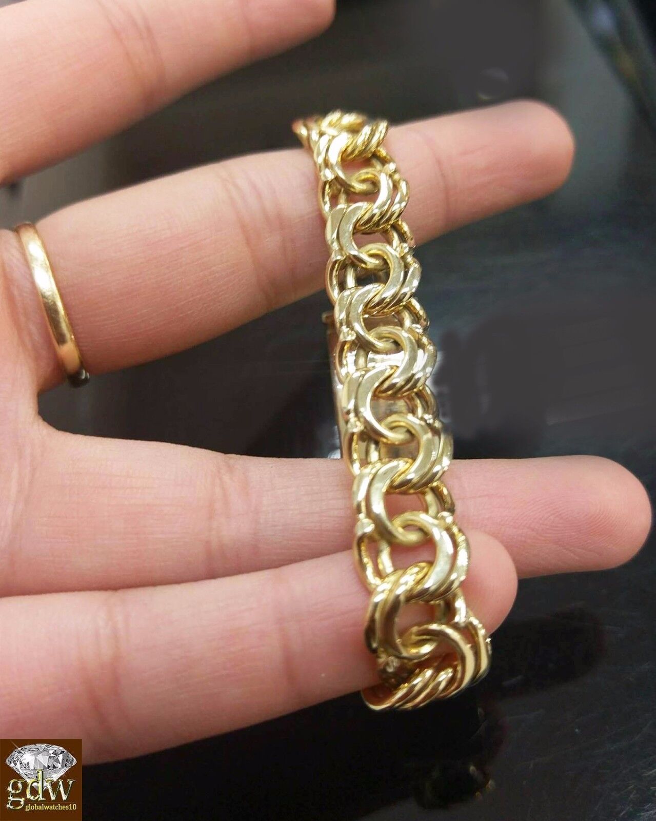 Solid 10k Gold Chino ID Bracelet Size 7.5" Inch Box - GoldenlinQ