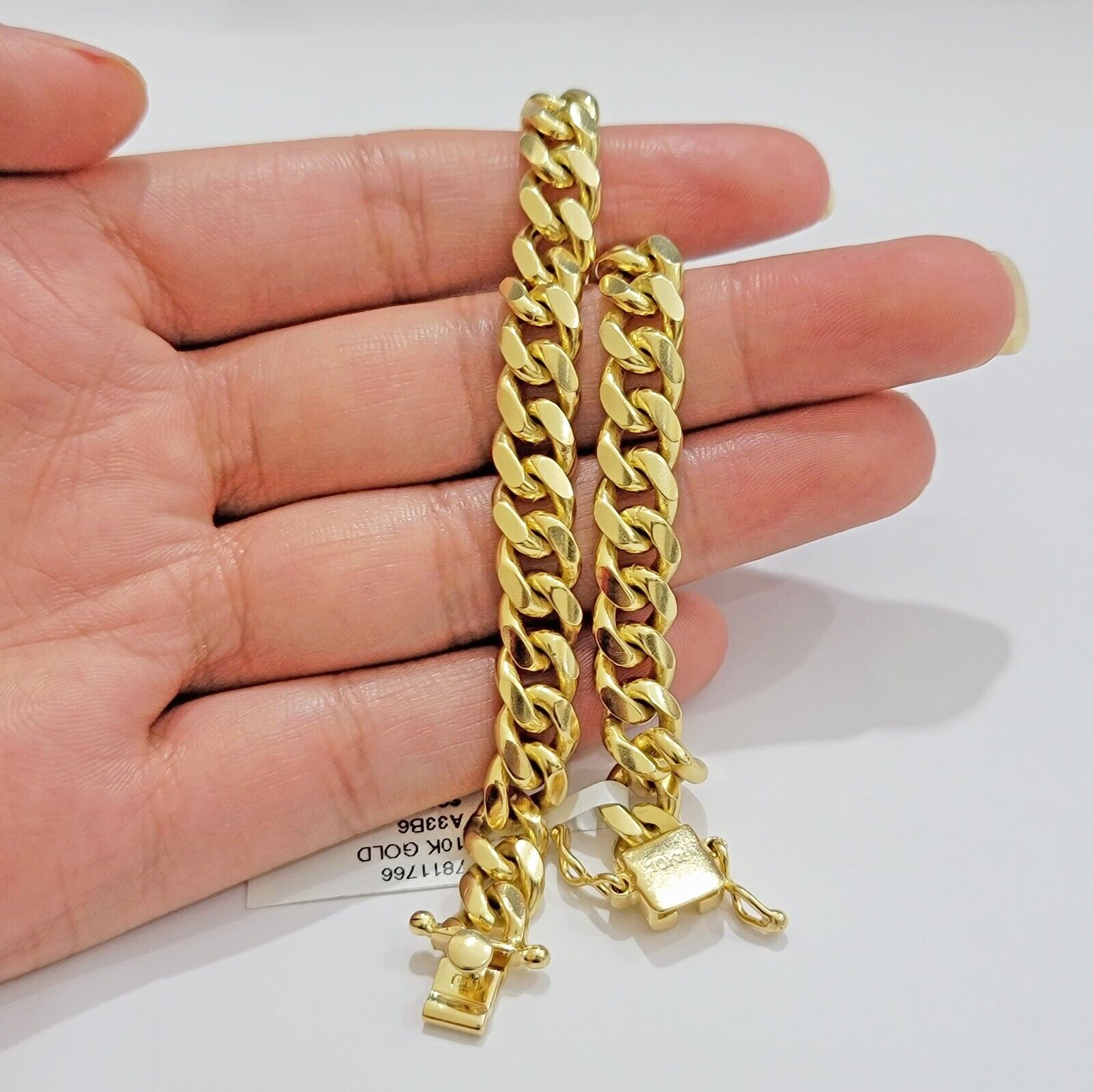 Solid 10k Gold Cuban Link Bracelet 8mm 8" Miami Cuben REAL 10kt Yellow Gold Mens - GoldenlinQ