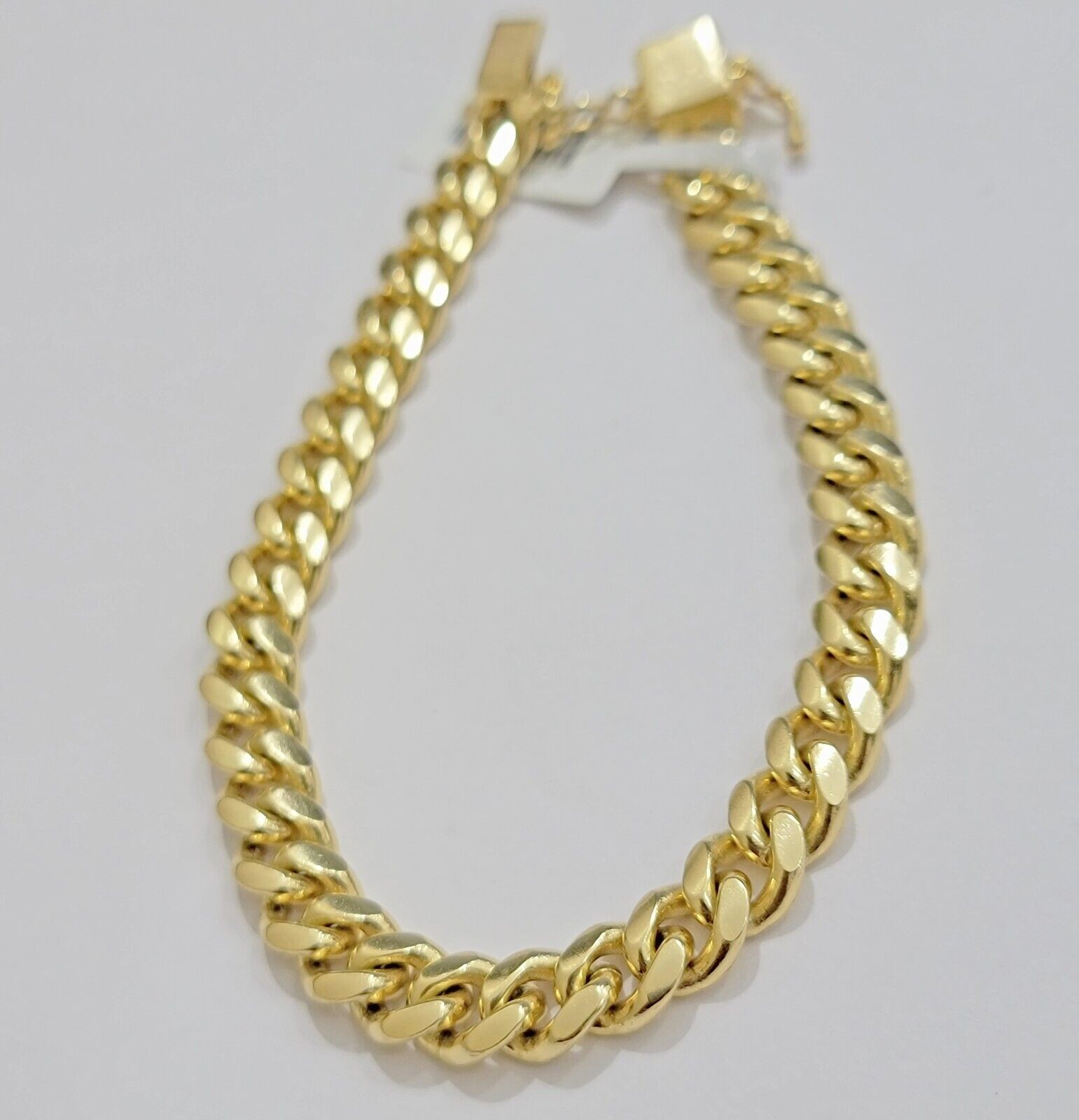 Solid 10k Gold Cuban Link Bracelet 8mm 8" Miami Cuben REAL 10kt Yellow Gold Mens - GoldenlinQ