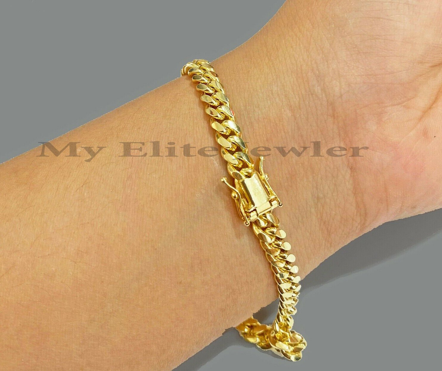 Solid 10k Gold Miami Cuban Link Bracelet 7MM 7.5" 8" 8.5" 9" REAL 10kt Gold Mens - GoldenlinQ