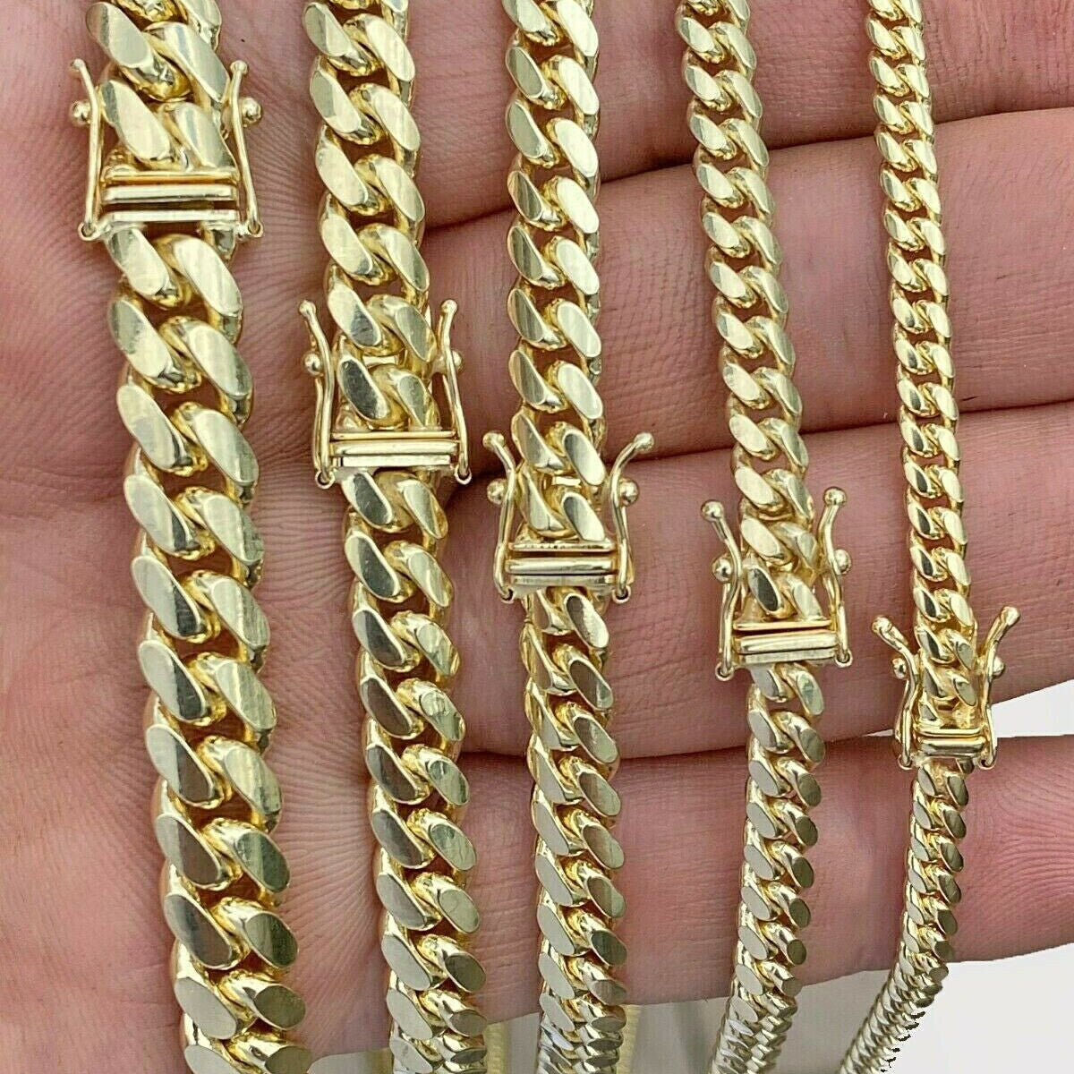 SOLID 10k Gold Miami Cuban link Chain Necklace 20