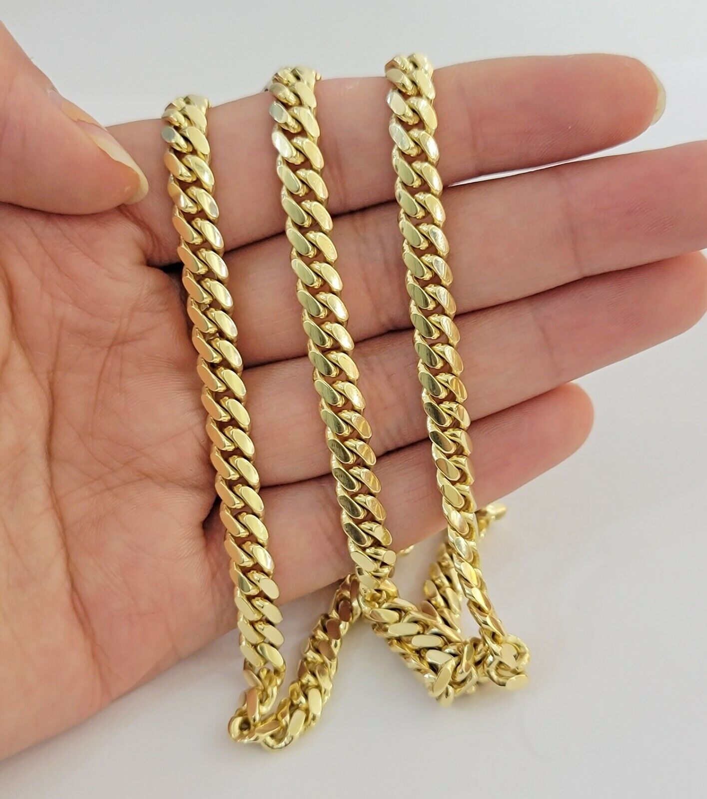Solid 10k Gold Miami Cuban Link Chain Necklace 6mm 20" Men 10kt Yellow Gold SALE - GoldenlinQ