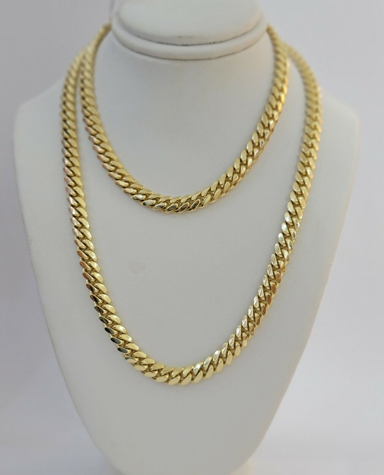 Solid 10k Gold Miami Cuban Link Chain Necklace 6mm 20" Men 10kt Yellow Gold SALE - GoldenlinQ