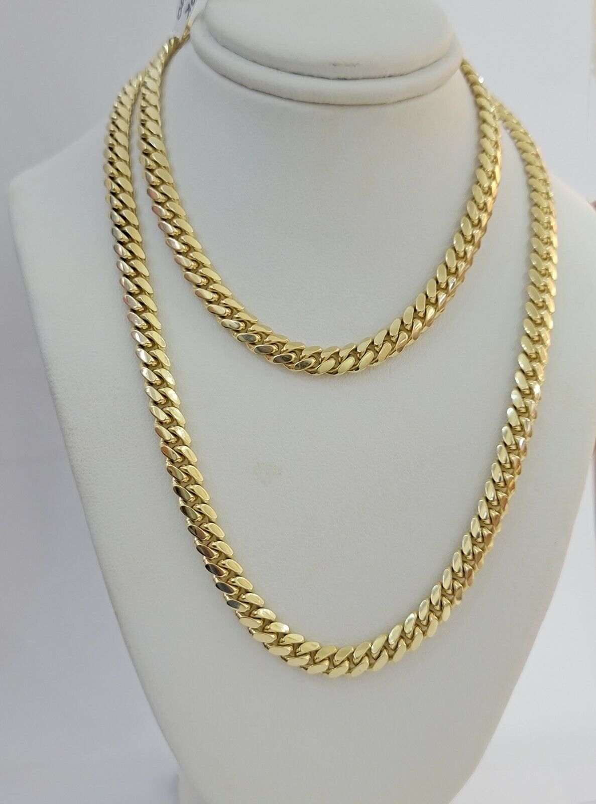 Solid 10k Gold Miami Cuban Link Chain Necklace 6mm 20" Men 10kt Yellow Gold SALE - GoldenlinQ