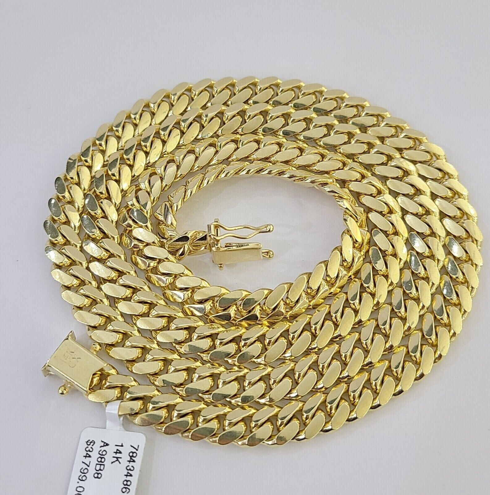 Solid 10k Gold Miami Cuban Link Necklace 20" 7mm Chain REAL 10 KT Men Women - GoldenlinQ