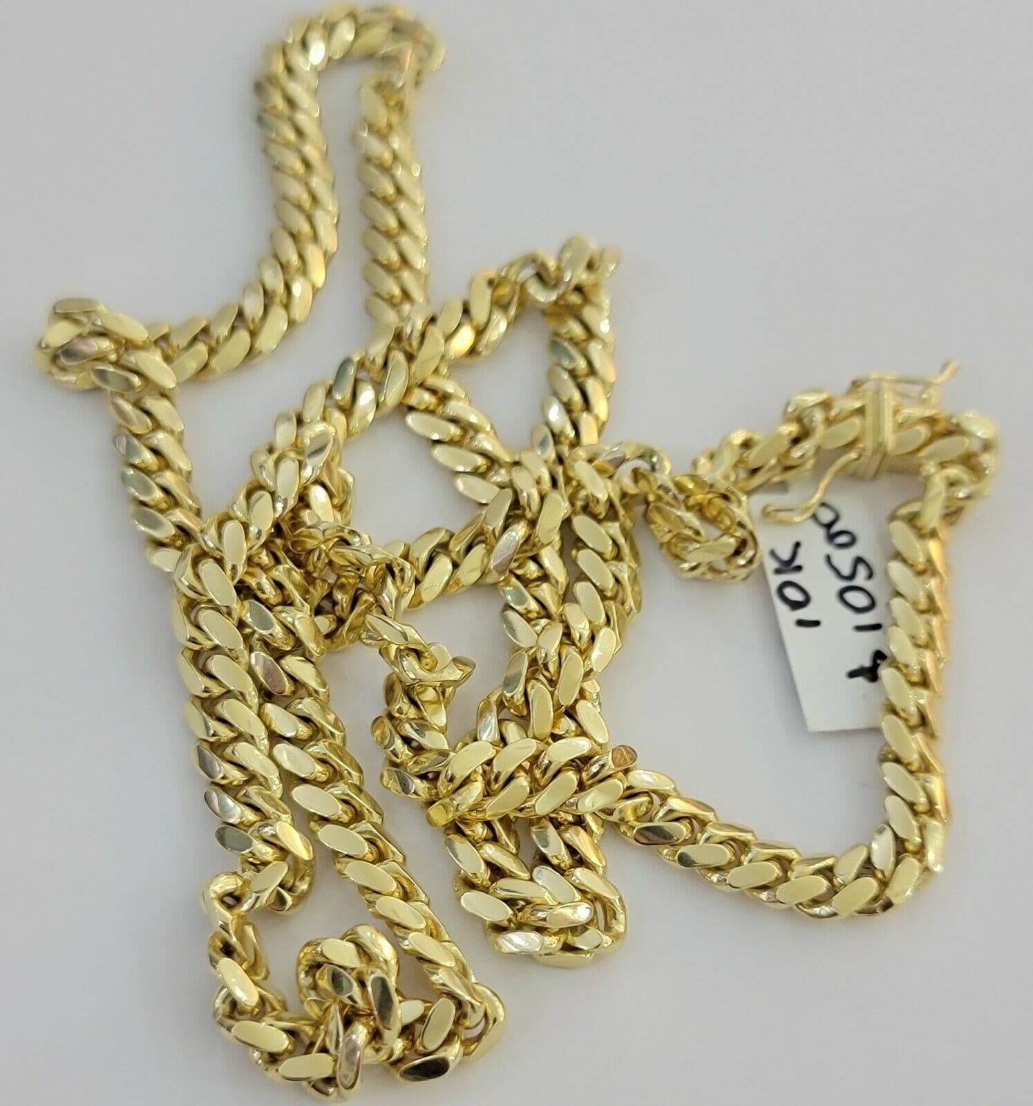 Solid 10k Gold Miami Cuban Solid Links Chain 24" 6mm Men Necklace 10kt Gold REAL - GoldenlinQ