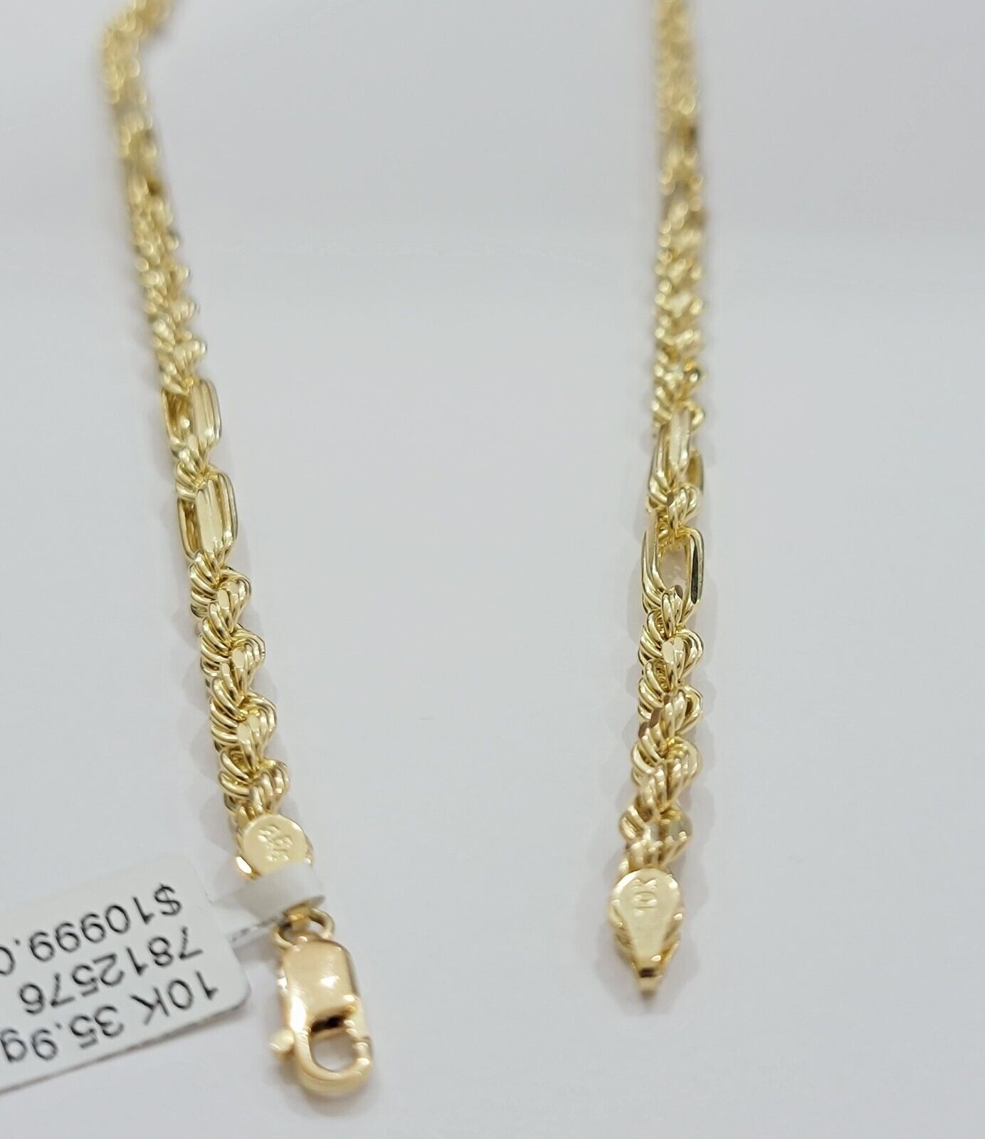 Solid 10k Gold Milano Rope Chain Necklace 20" 4.5mm Men's 10kt Yellow Gold, REAL - GoldenlinQ