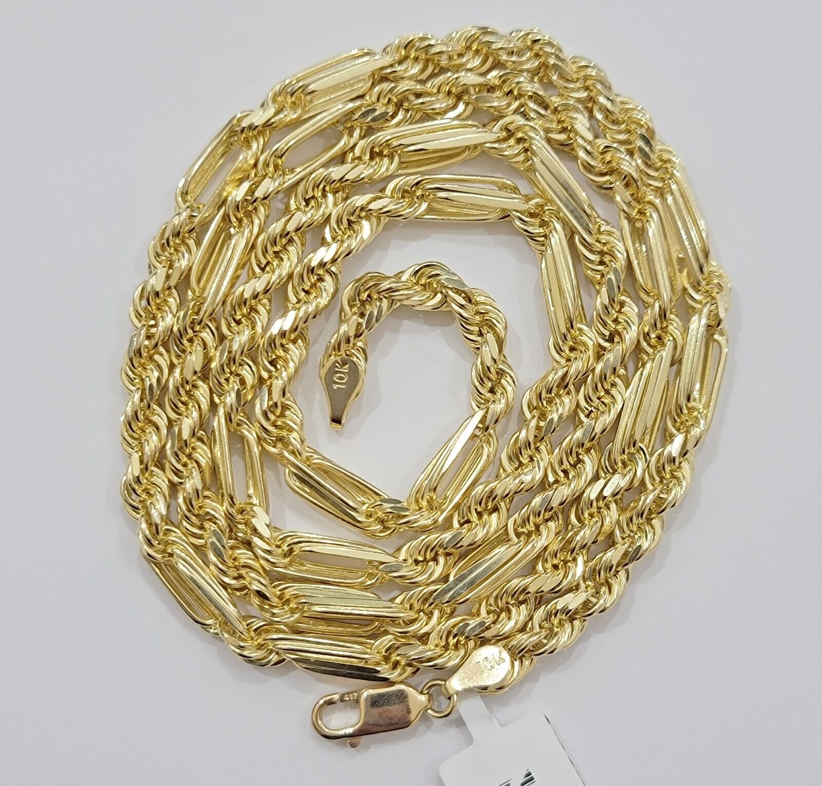 Solid 10k Gold Milano Rope Chain Necklace 24" 4.5mm Men's 10kt Yellow Gold, REAL - GoldenlinQ