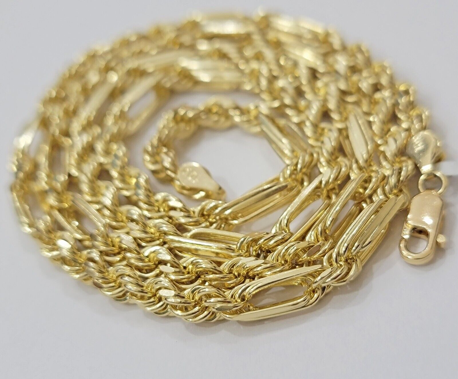 Solid 10k Gold Milano Rope Chain Necklace 26" 4.5mm Men's 10kt Yellow Gold, REAL - GoldenlinQ