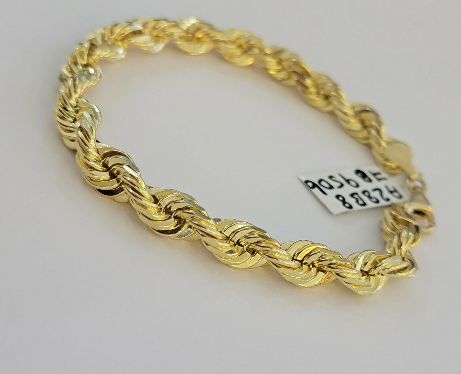 Solid 10k Real Gold Rope Bracelet 7mm 8" Inch 10kt Yellow Gold STRONG & HEAVY - GoldenlinQ