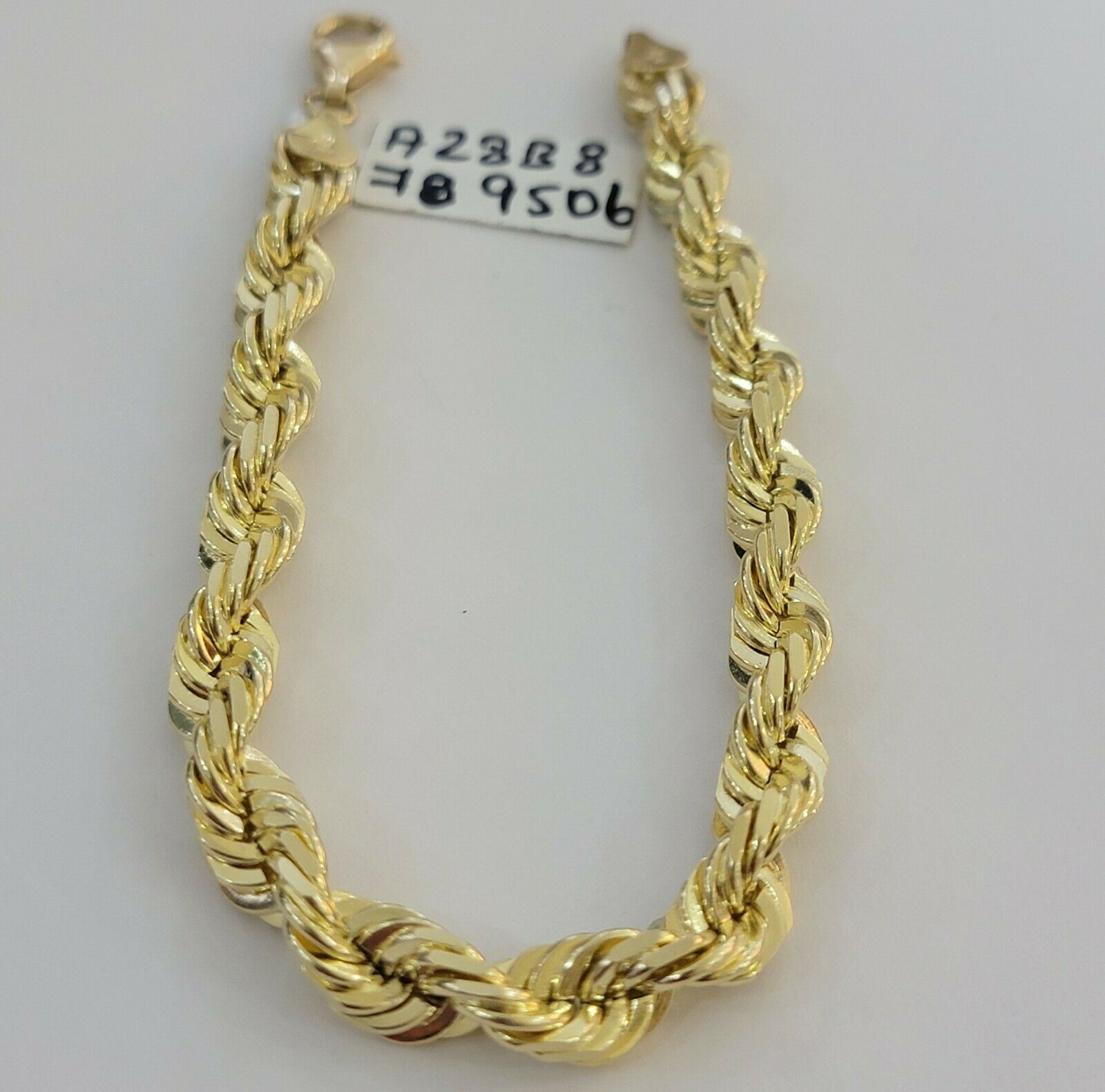 Solid 10k Real Gold Rope Bracelet 7mm 8" Inch 10kt Yellow Gold STRONG & HEAVY - GoldenlinQ