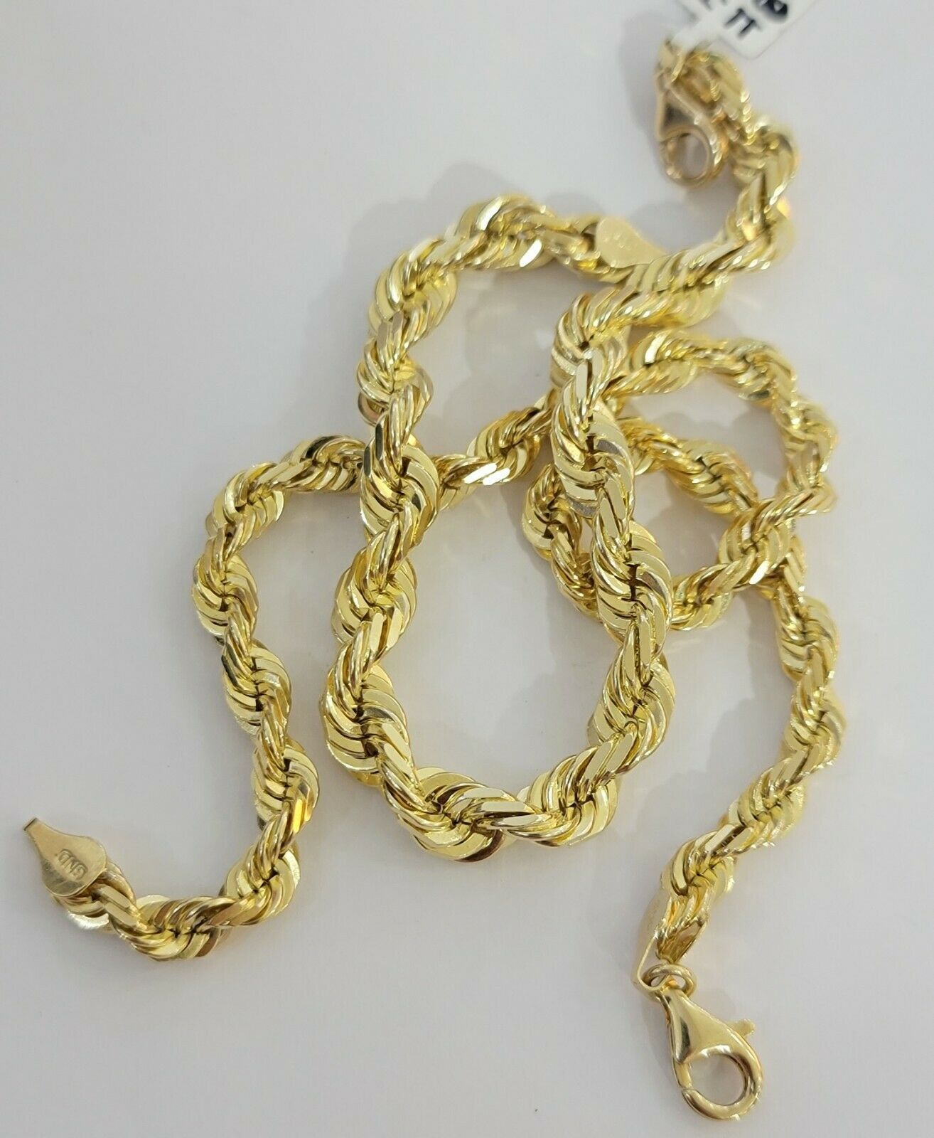 Solid 10k Real Gold Rope Bracelet 7mm 8" Inch 10kt Yellow Gold STRONG & HEAVY - GoldenlinQ