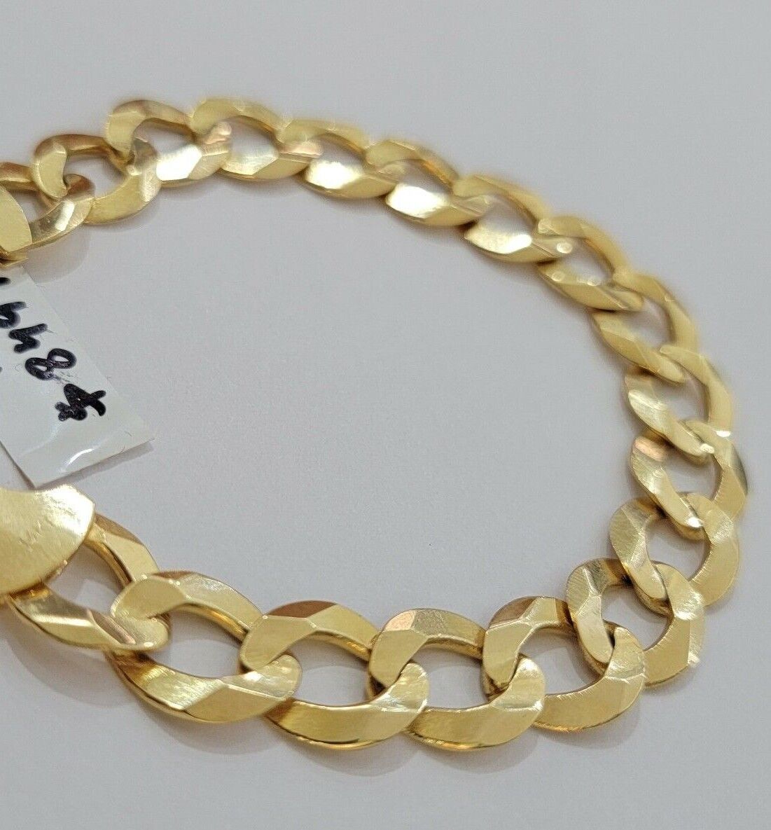 Solid 10k Yellow Gold Cuban Curb link Bracelet 9" 13mm Real 10kt Real Gold Sale - GoldenlinQ