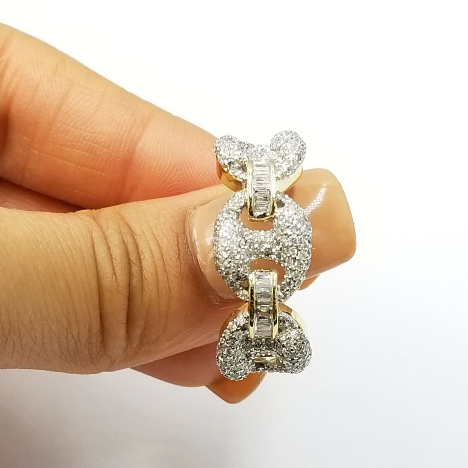 Solid 10K Yellow Gold Cuban Link Diamond Genuine Ring Weeding Band Men REAL - GoldenlinQ