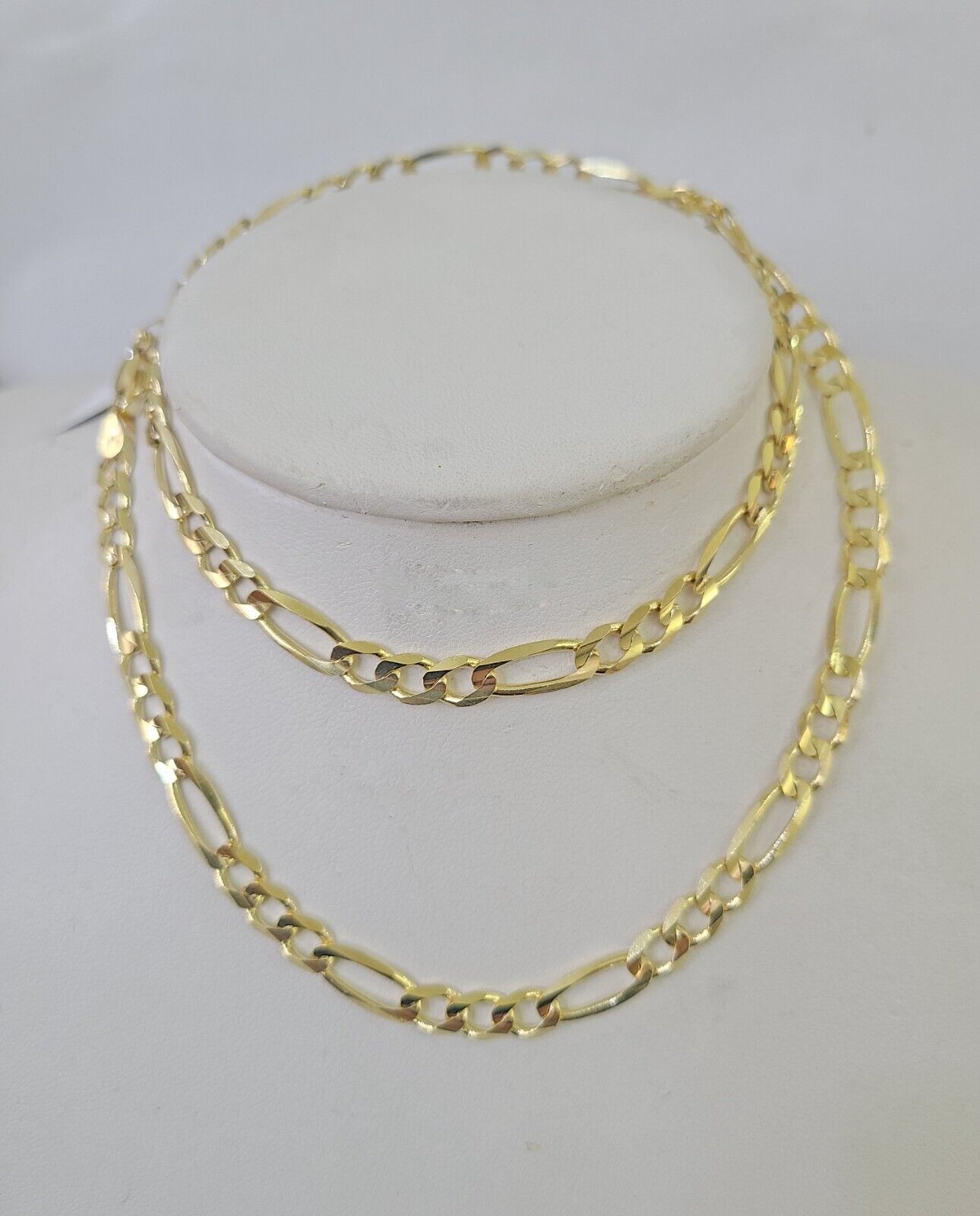 Solid 10k Yellow Gold Figaro Link Chain 5mm 24" Men Women REAL Genuine - GoldenlinQ