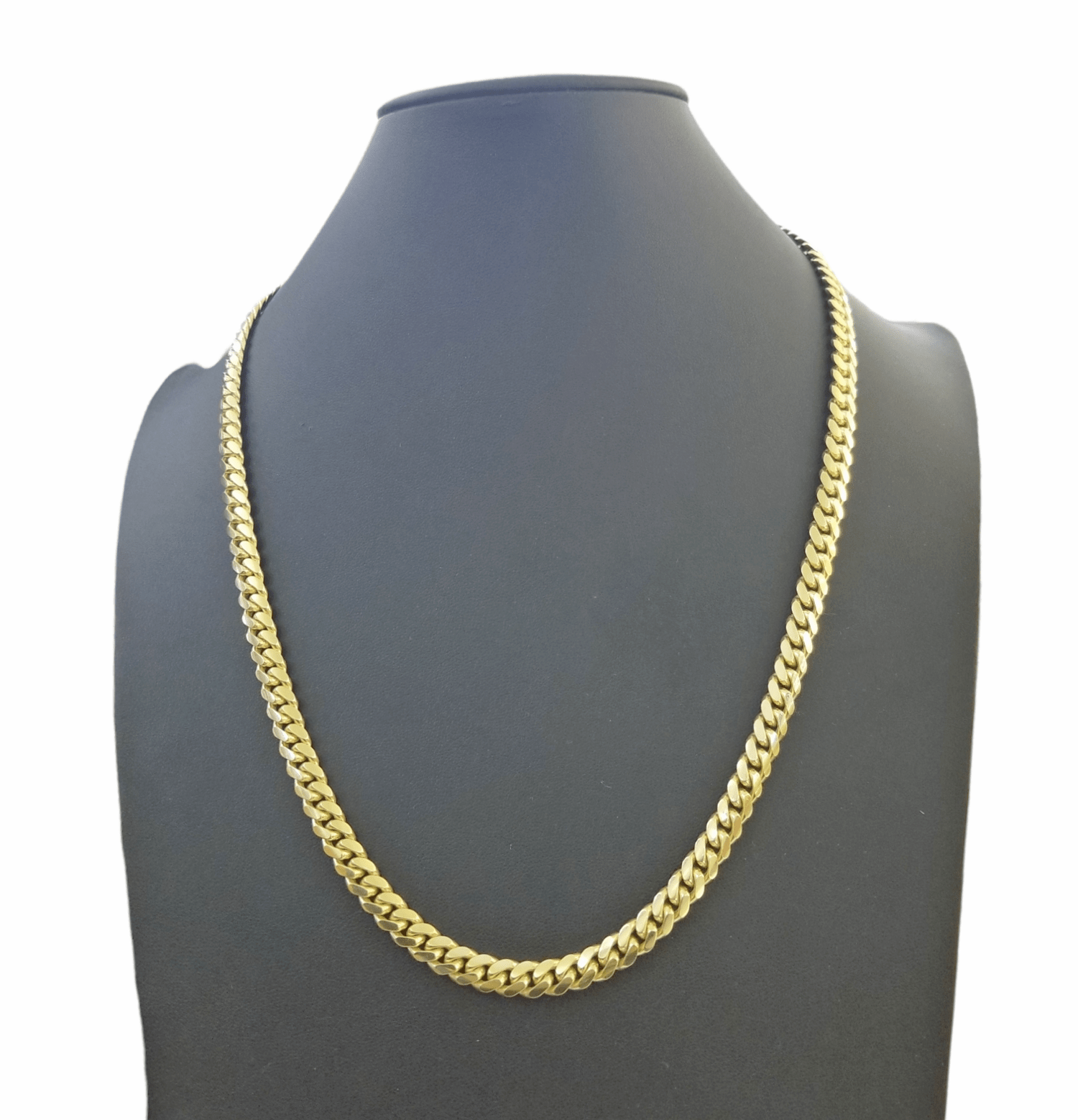 SOLID 10K Yellow Gold Miami Cuban Link Chain 24" 7mm Box Lock Necklace REAL - GoldenlinQ