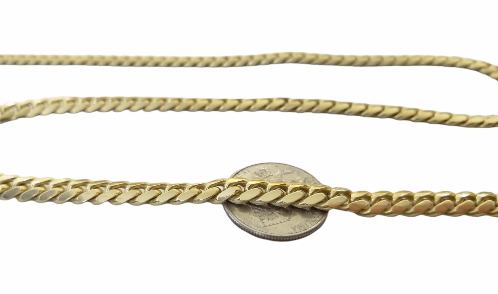 SOLID 10K Yellow Gold Miami Cuban Link Chain 24"Inch 7mm Box Lock Necklace REAL - GoldenlinQ