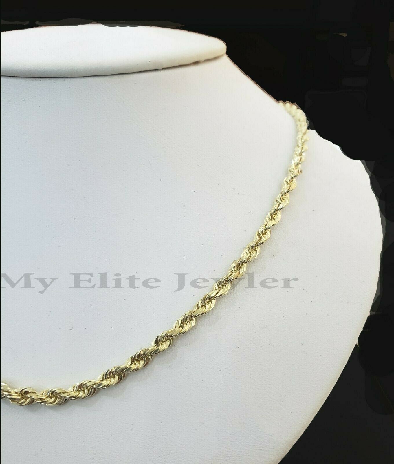 Solid 10K Yellow Gold Necklace 3mm 18" - 26 Chain Diamond Cuts Real 10 KT Strong - GoldenlinQ