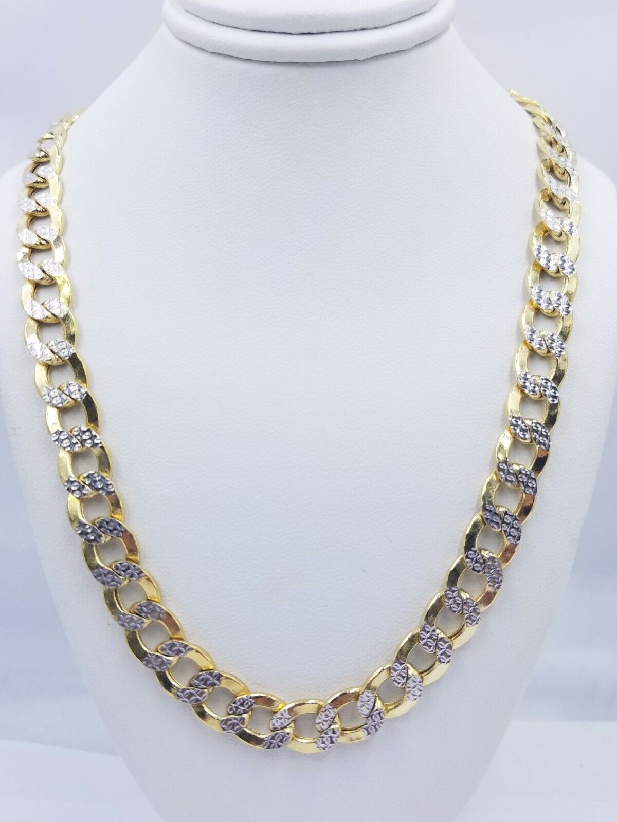 SOLID 10k Yellow Gold Necklace Cuban Curb Link Chain 20 - 28 Inch Men's 10KT - GoldenlinQ