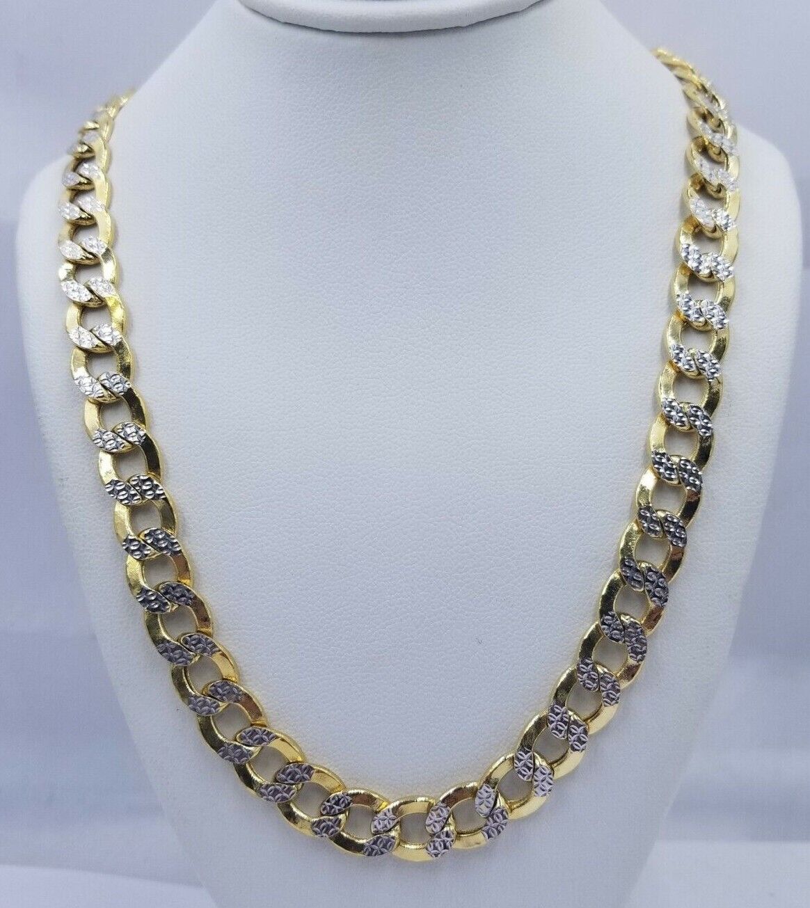 SOLID 10k Yellow Gold Necklace Cuban Curb Link Chain 20 - 28 Inch Men's 10KT - GoldenlinQ