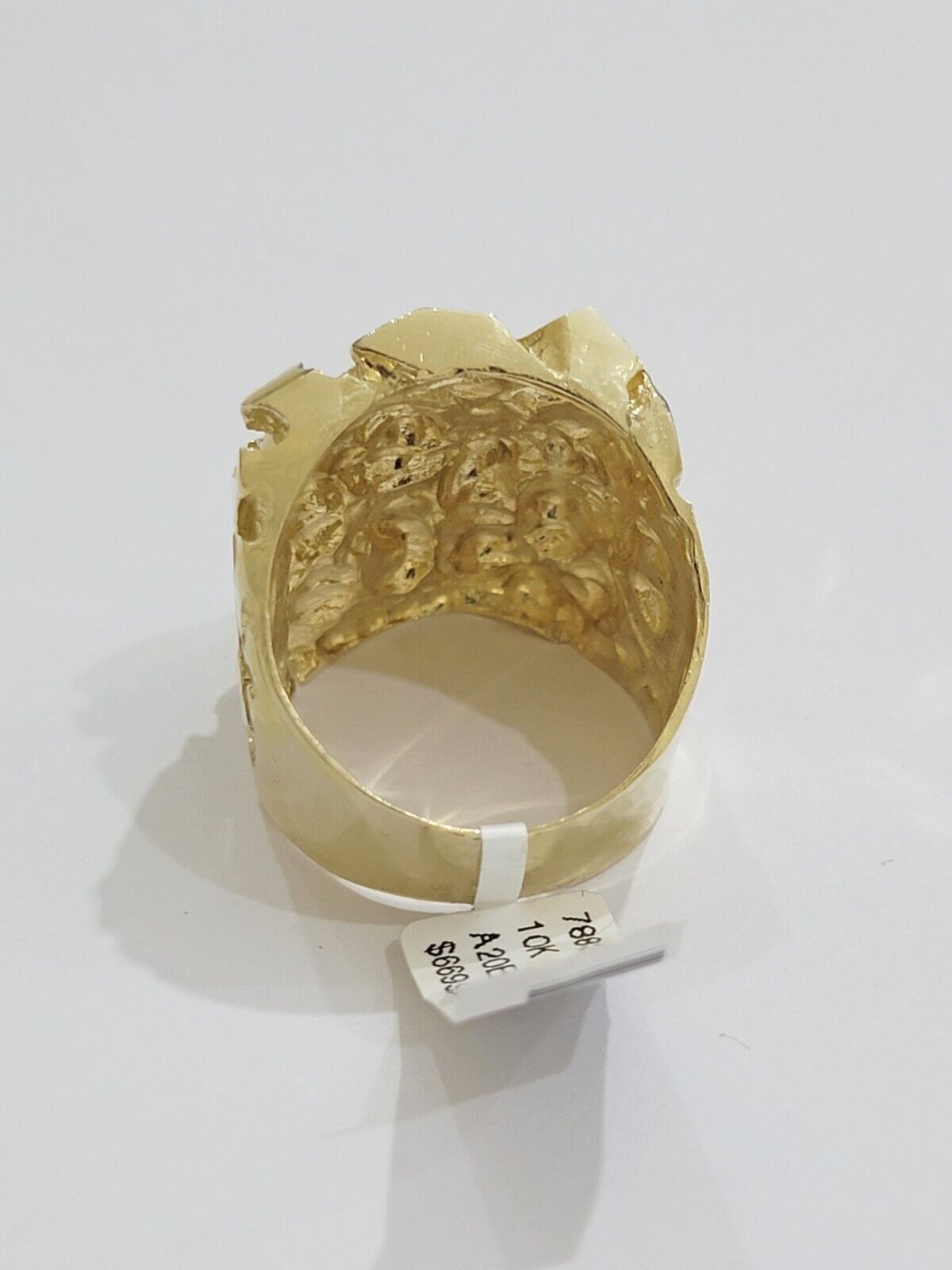 SOLID 10k Yellow Gold Nugget Ring Casual Men's Band Square New Style REAL SALE - GoldenlinQ