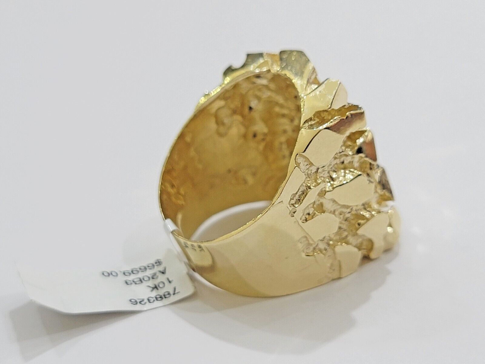 SOLID 10k Yellow Gold Nugget Ring Casual Men's Band Square New Style REAL SALE - GoldenlinQ