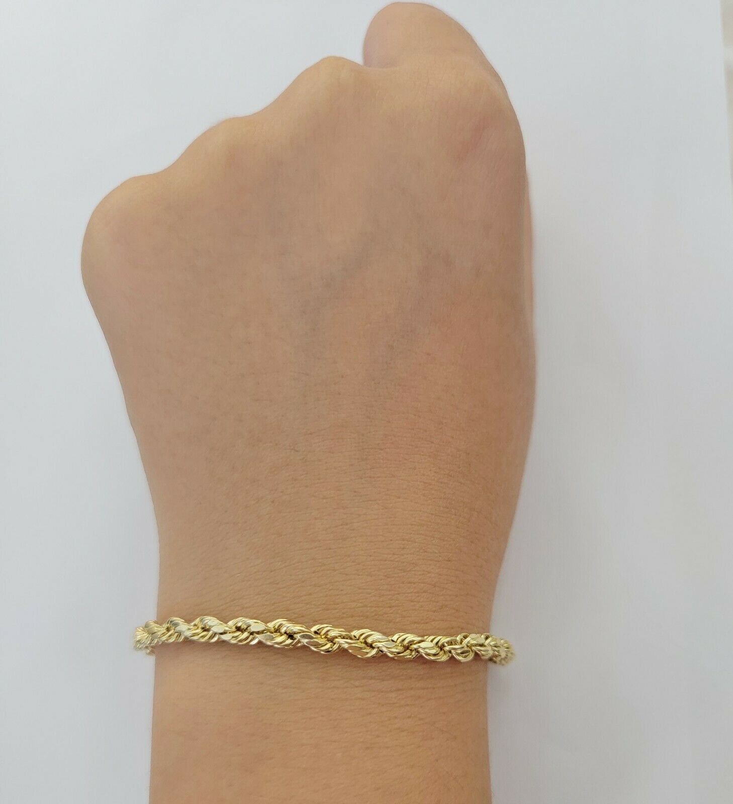 Solid 10k Yellow Gold Rope bracelet 7" 7.5" 8" 8.5" 9" Men Women 3mm - 9mm REAL - GoldenlinQ
