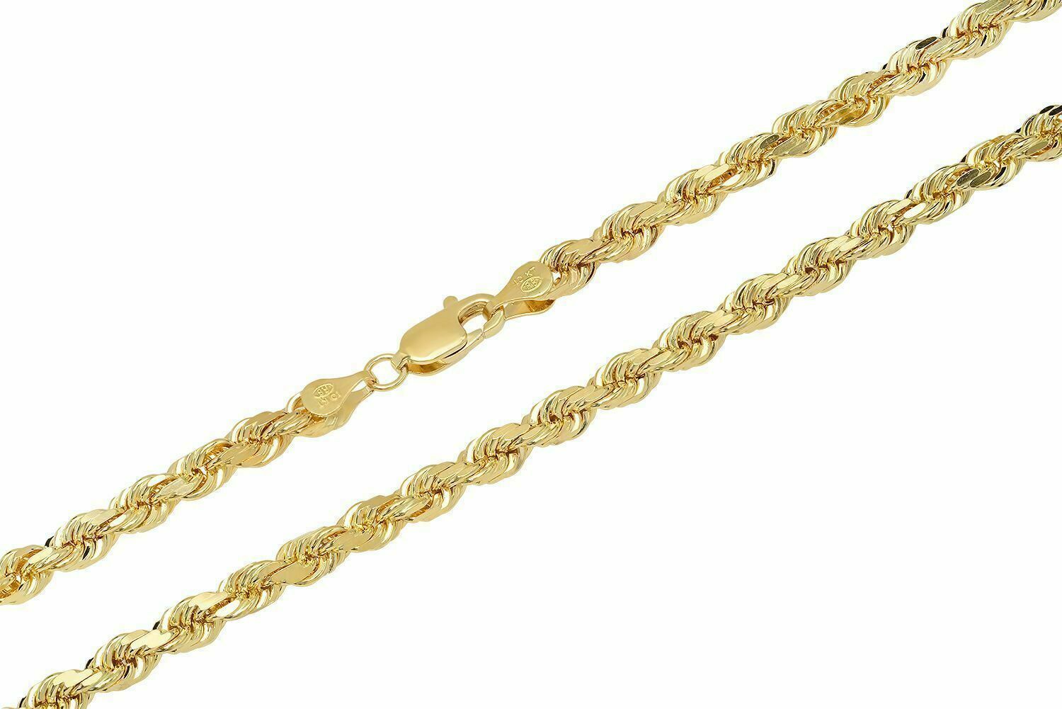 Solid 10k Yellow Gold Rope Chain 1mm - 10mm Diamond Cut Pendant Necklace16" - 30" - GoldenlinQ