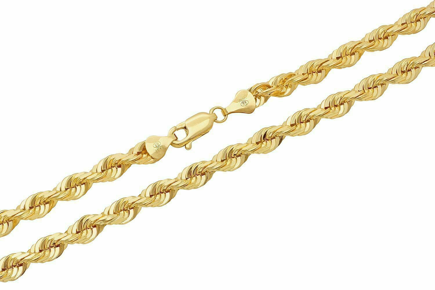 Solid 10k Yellow Gold Rope Chain 1mm - 10mm Diamond Cut Pendant Necklace16" - 30" - GoldenlinQ