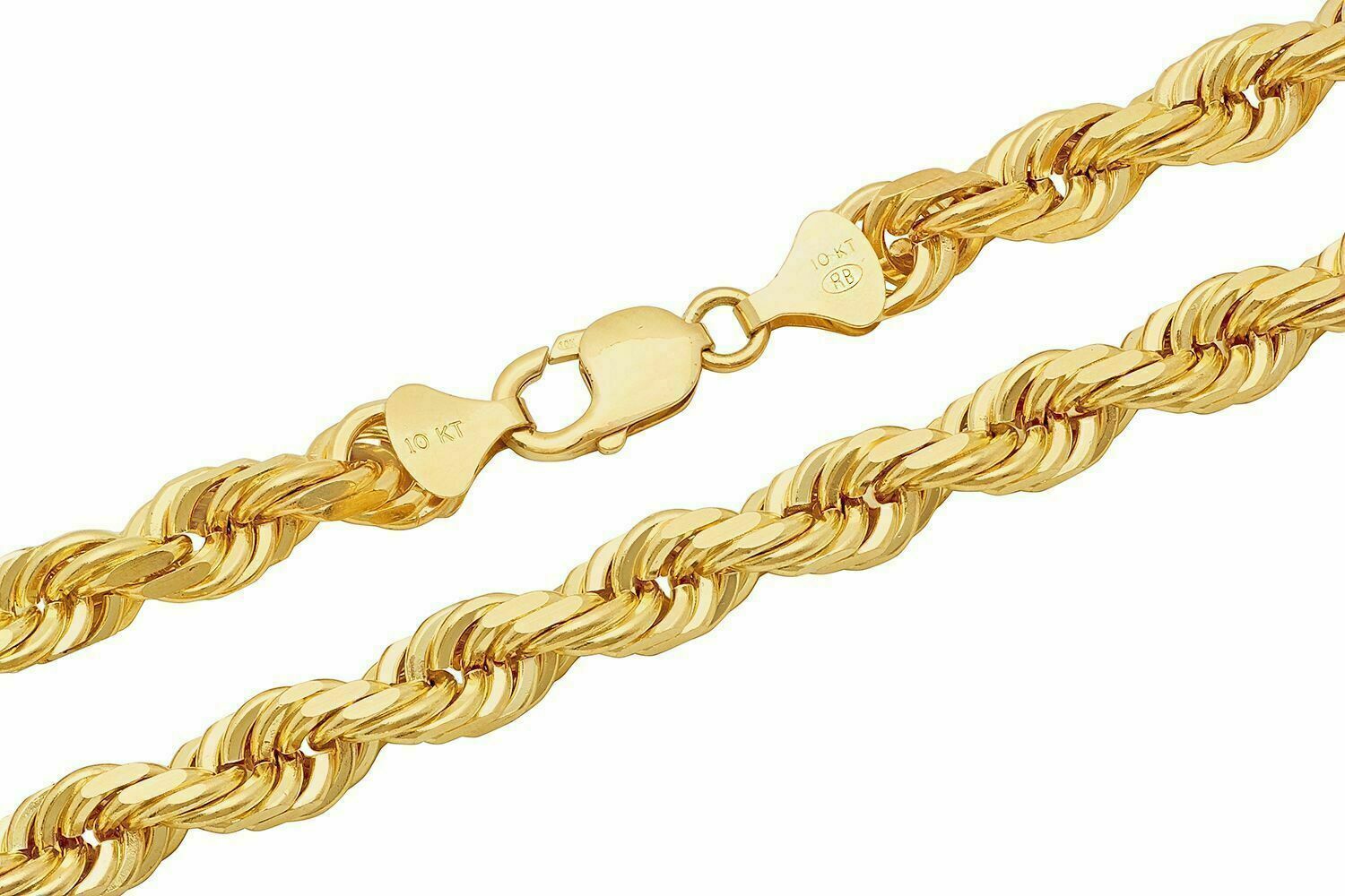 Solid 10k Yellow Gold Rope Chain 1mm - 10mm Diamond Cut Pendant Necklace16" - 30" - GoldenlinQ