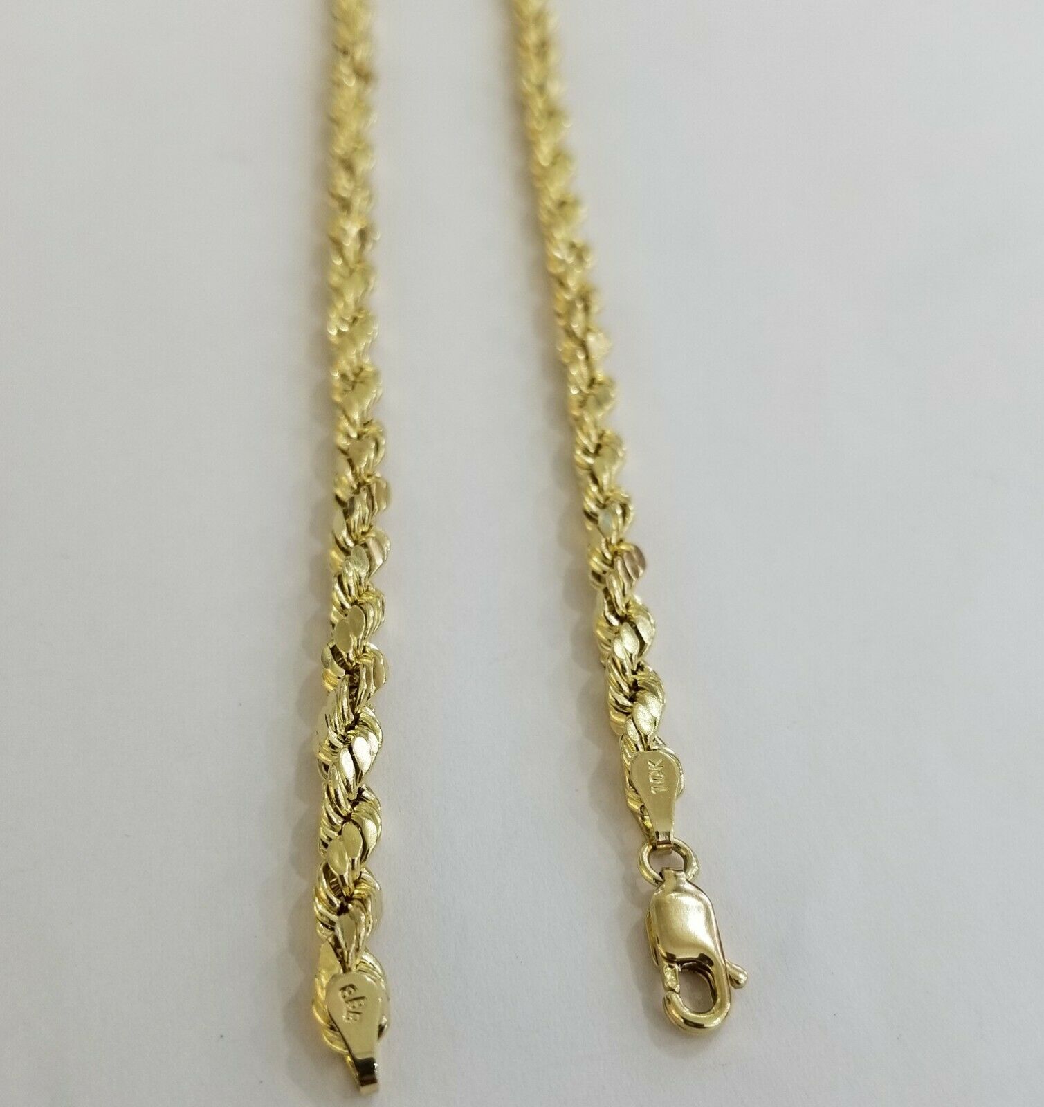 Solid 10k Yellow Gold Rope Chain Pendant Necklace 4mm - 10mm Diamond Cut 18" - 30" - GoldenlinQ