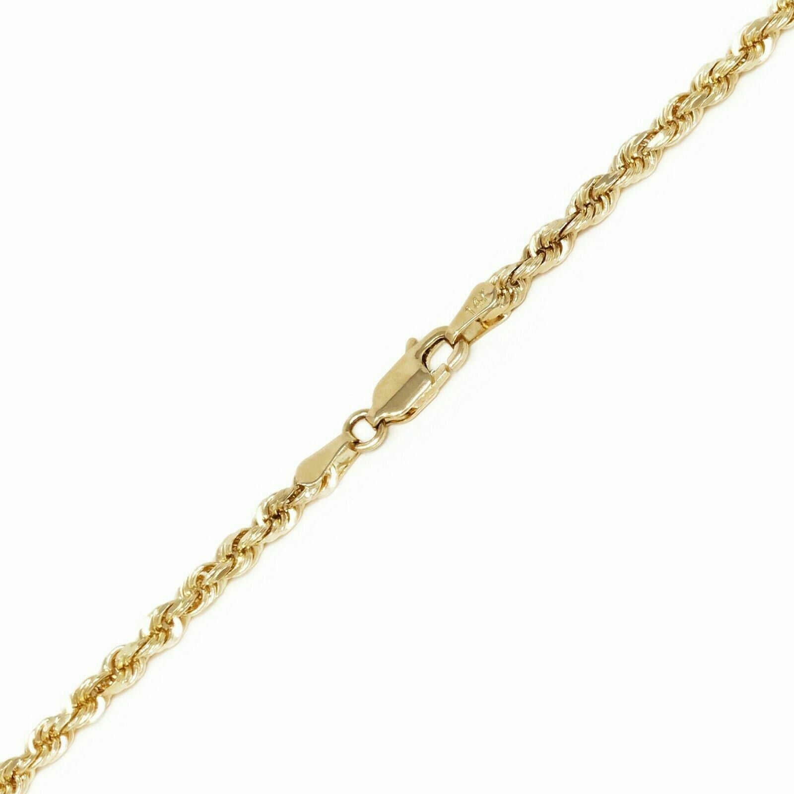 SOLID 10k Yellow Gold Rope Necklace 2 3mm 4mm 18" - 30 Inch REAL 10 kt gold Chain - GoldenlinQ