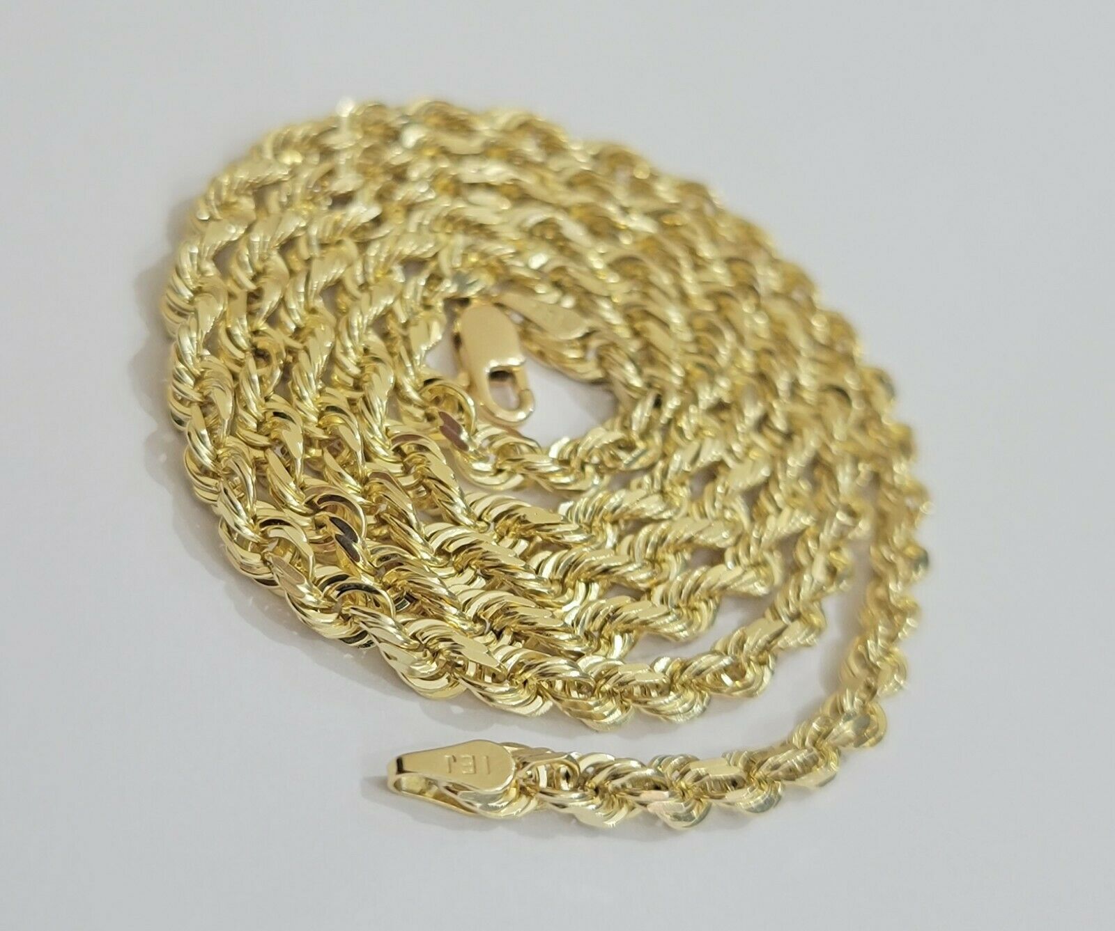 SOLID 10k Yellow Gold Rope Necklace 2 3mm 4mm 18" - 30 Inch REAL 10 kt gold Chain - GoldenlinQ