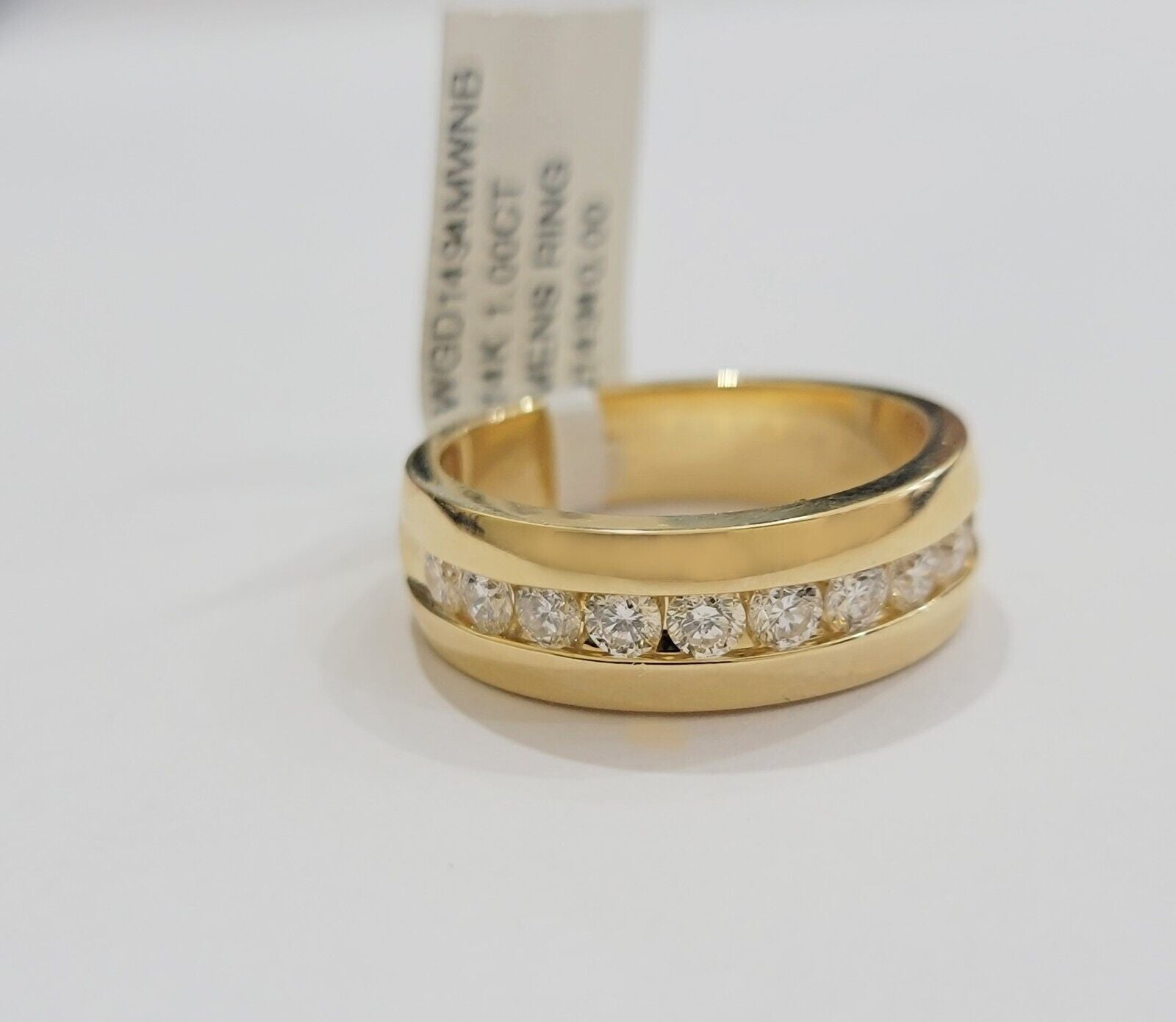 Solid 14k Gold 1CT Diamond Mens Band Wedding Engagement Ring REAL 14kt Yellow Gd - GoldenlinQ