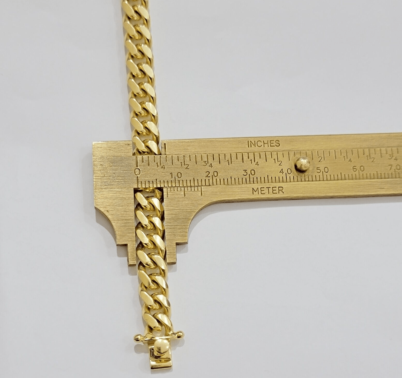 Solid 14k Gold Bracelet 7mm Miami Cuban Link 8" Inch Real 14kt Yellow Gold Mens - GoldenlinQ
