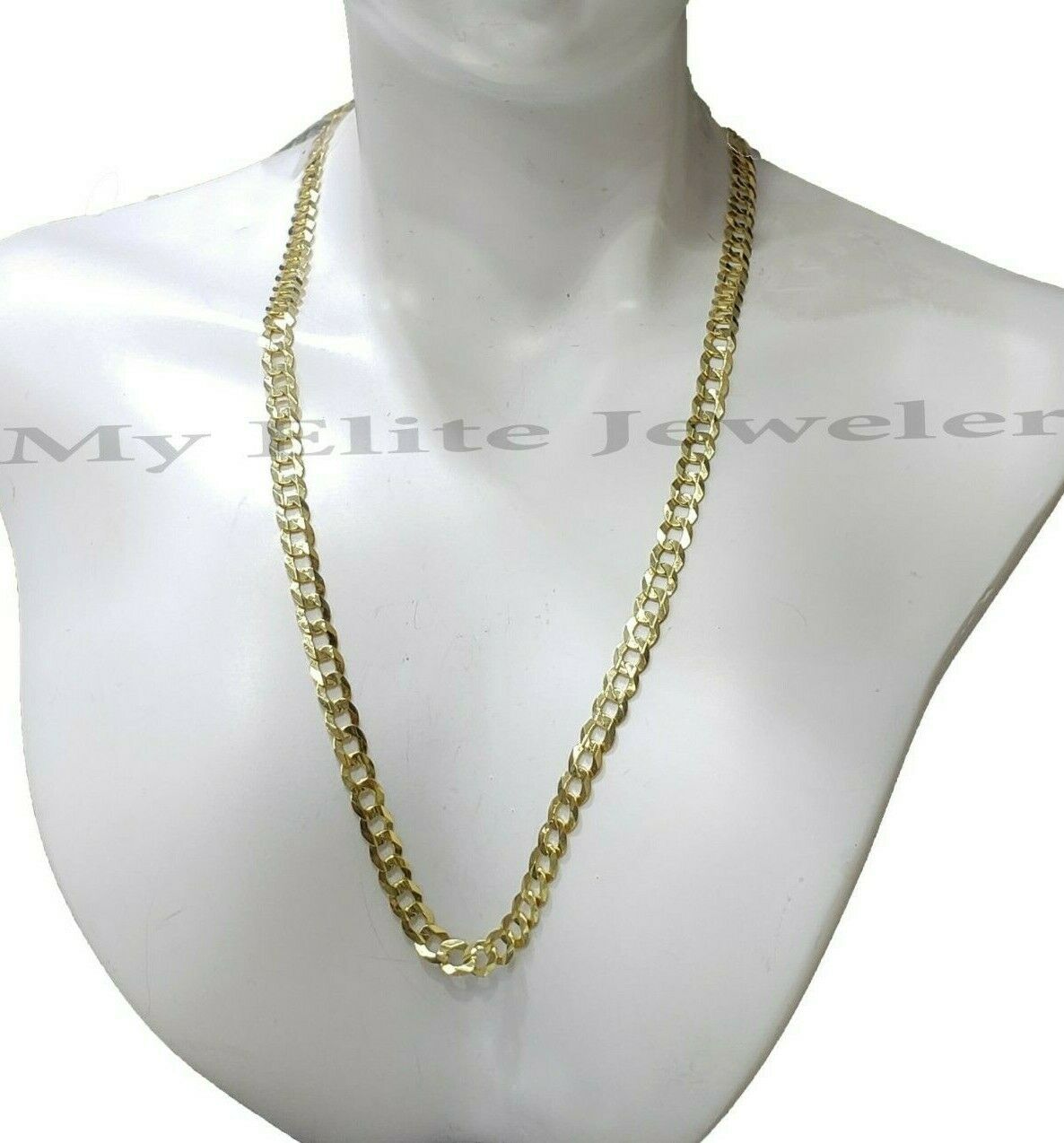 SOLID 14k Yellow Gold Cuban Curb Link Chain 22 Inch Necklace 2.5 MM REAL 14K - GoldenlinQ