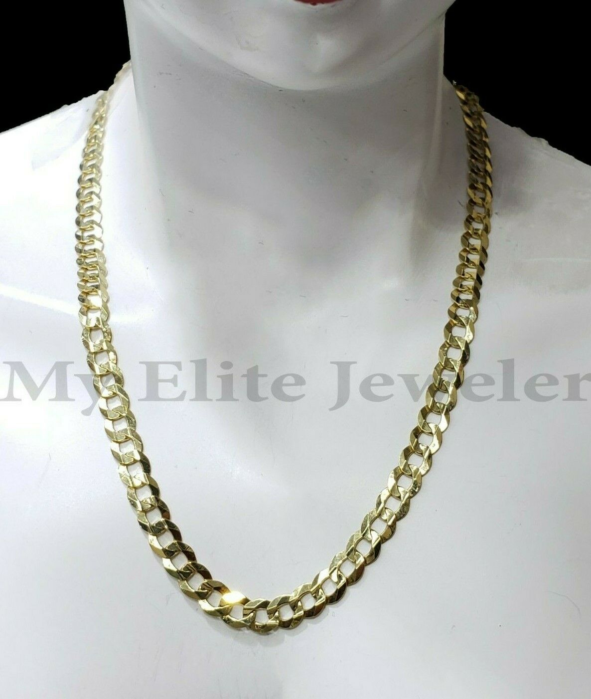 SOLID 14k Yellow Gold Cuban Curb Link Chain 22 Inch Necklace 2.5 MM REAL 14K - GoldenlinQ