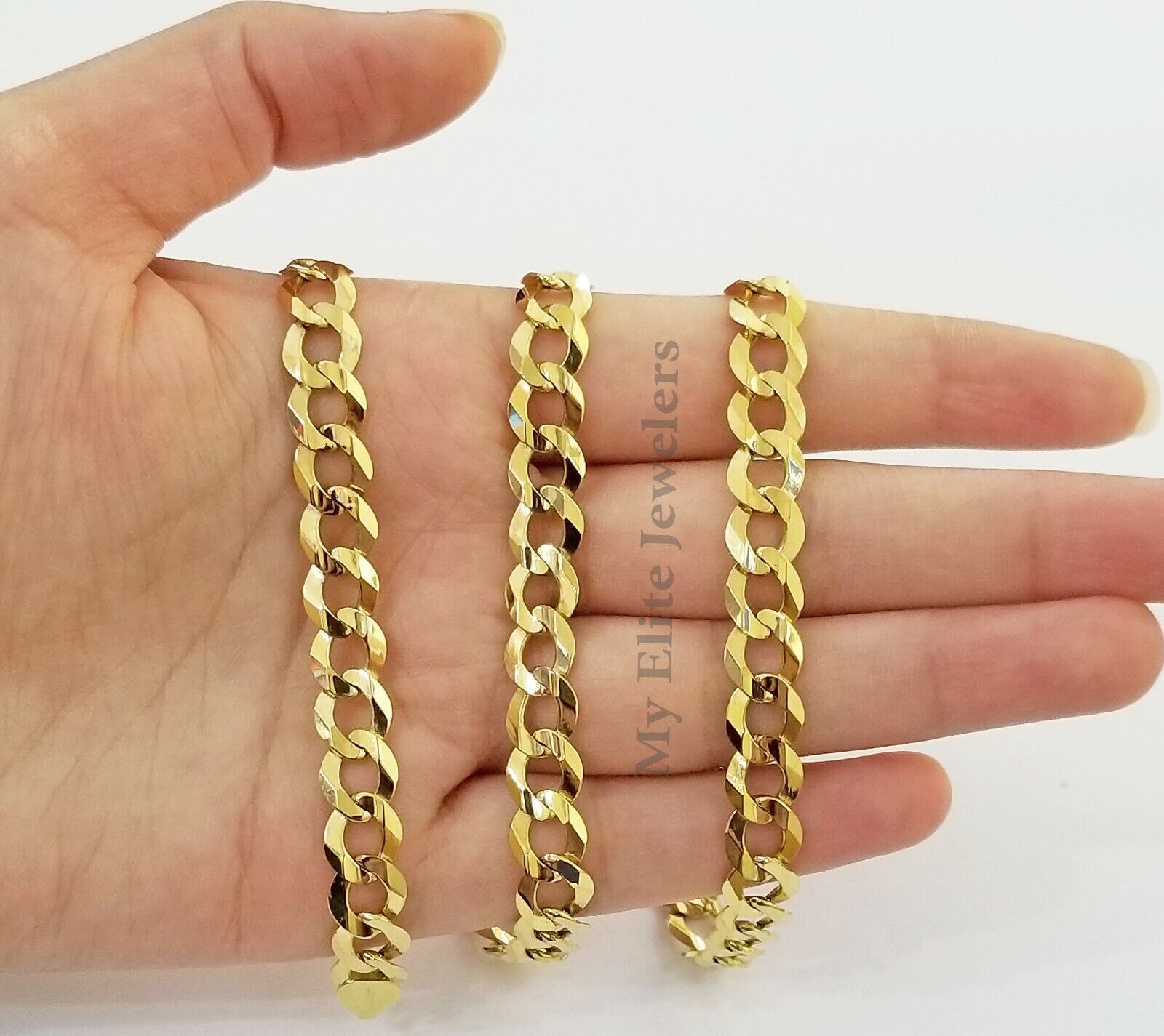Solid 14k Yellow Gold Cuban Curb Link Chain 9mm Necklace 22" Real Gold Sale - GoldenlinQ