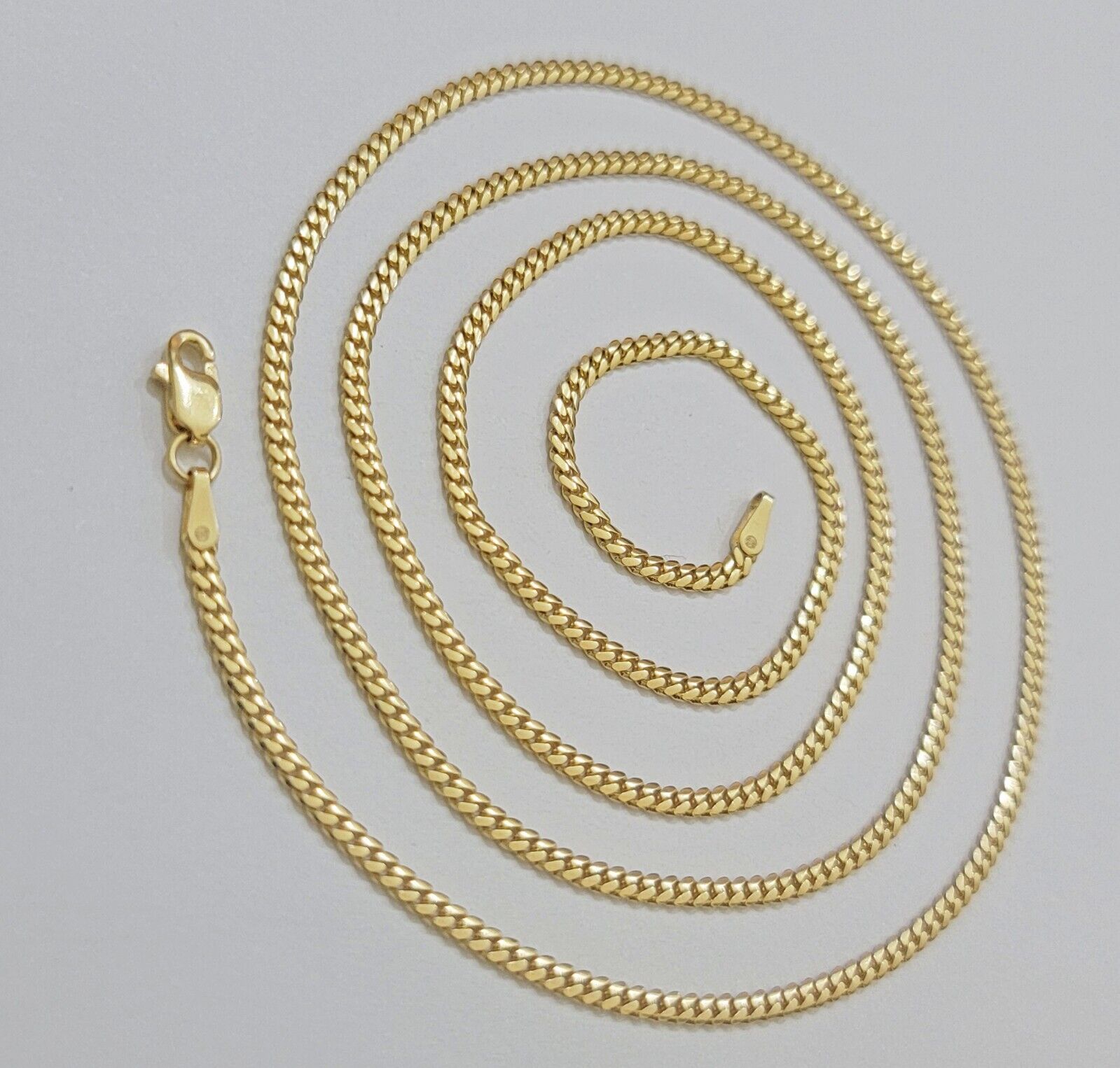 Solid 18k Gold Necklace Chain Miami Cuban Link 2.5mm 22 Inch Real 18kt Men Women - GoldenlinQ