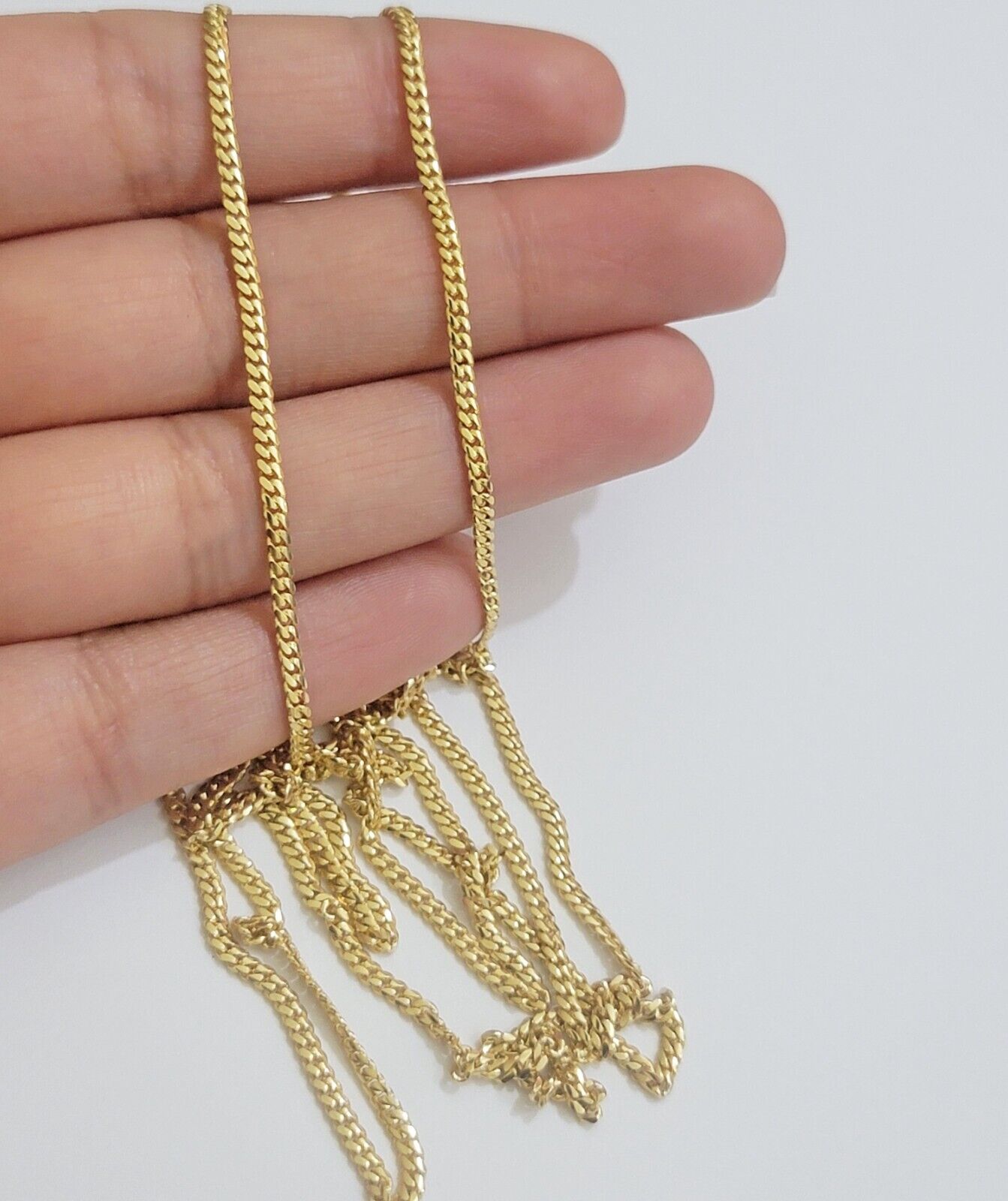 Solid 18k Gold Necklace Chain Miami Cuban Link 2mm 24 Inch Real 18kt Yellow Gold - GoldenlinQ