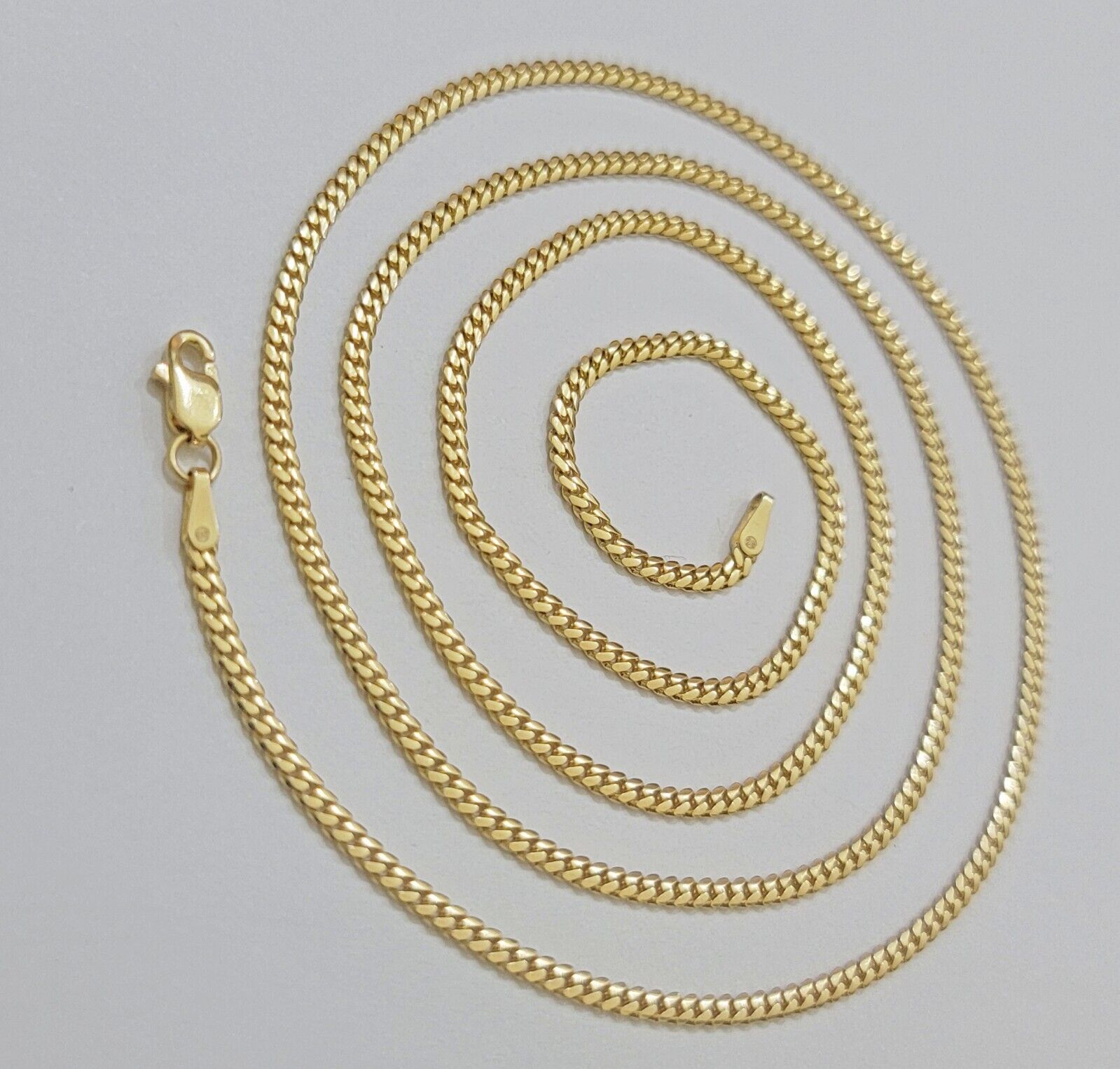 Solid 18k Yellow Gold Necklace Chain Miami Cuban Link 2mm 18" - 24 Inch Real 18kt - GoldenlinQ