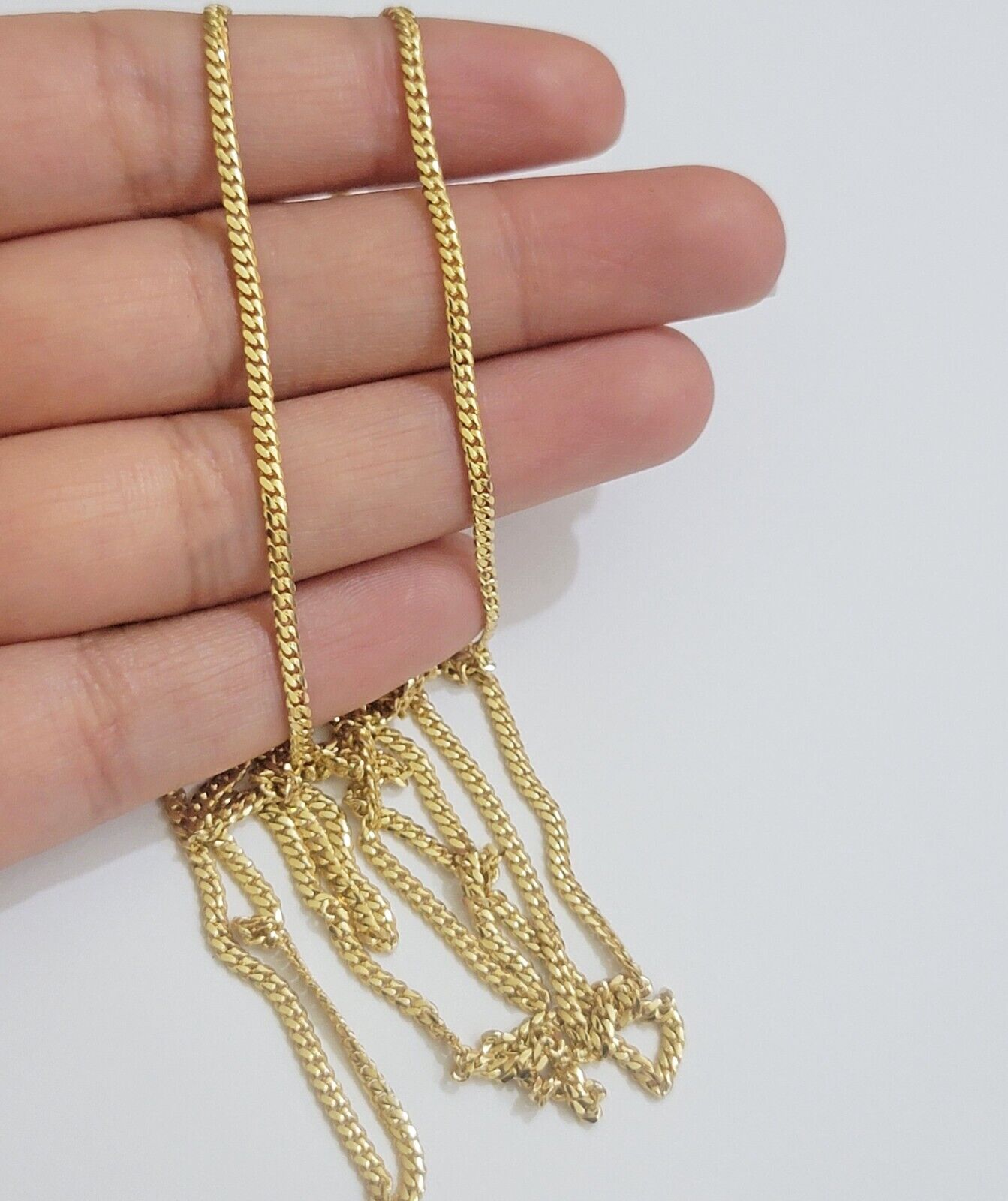 Solid 18k Yellow Gold Necklace Chain Miami Cuban Link 2mm 18" - 24 Inch Real 18kt - GoldenlinQ
