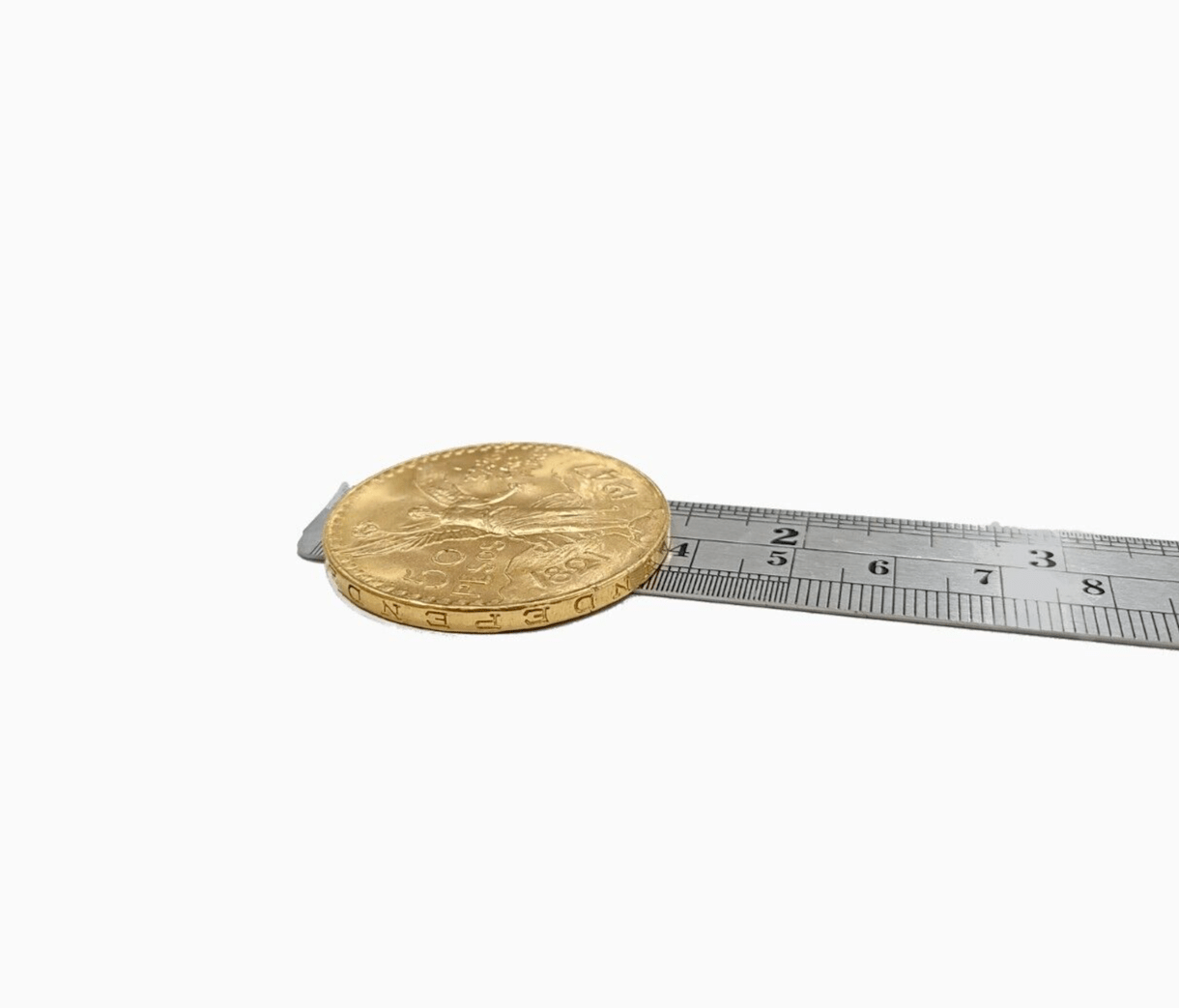 Solid 22k Yellow Gold 1947 Mexican Centenario 50 Gold Pesos Coin Oro Centenaro - GoldenlinQ