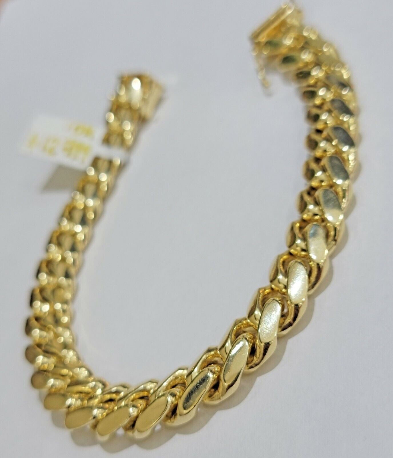 Solid Gold Cuban Link Bracelet 10mm 8.5" 10k Yellow Gold Miami Cuban Box Lc REAL - GoldenlinQ