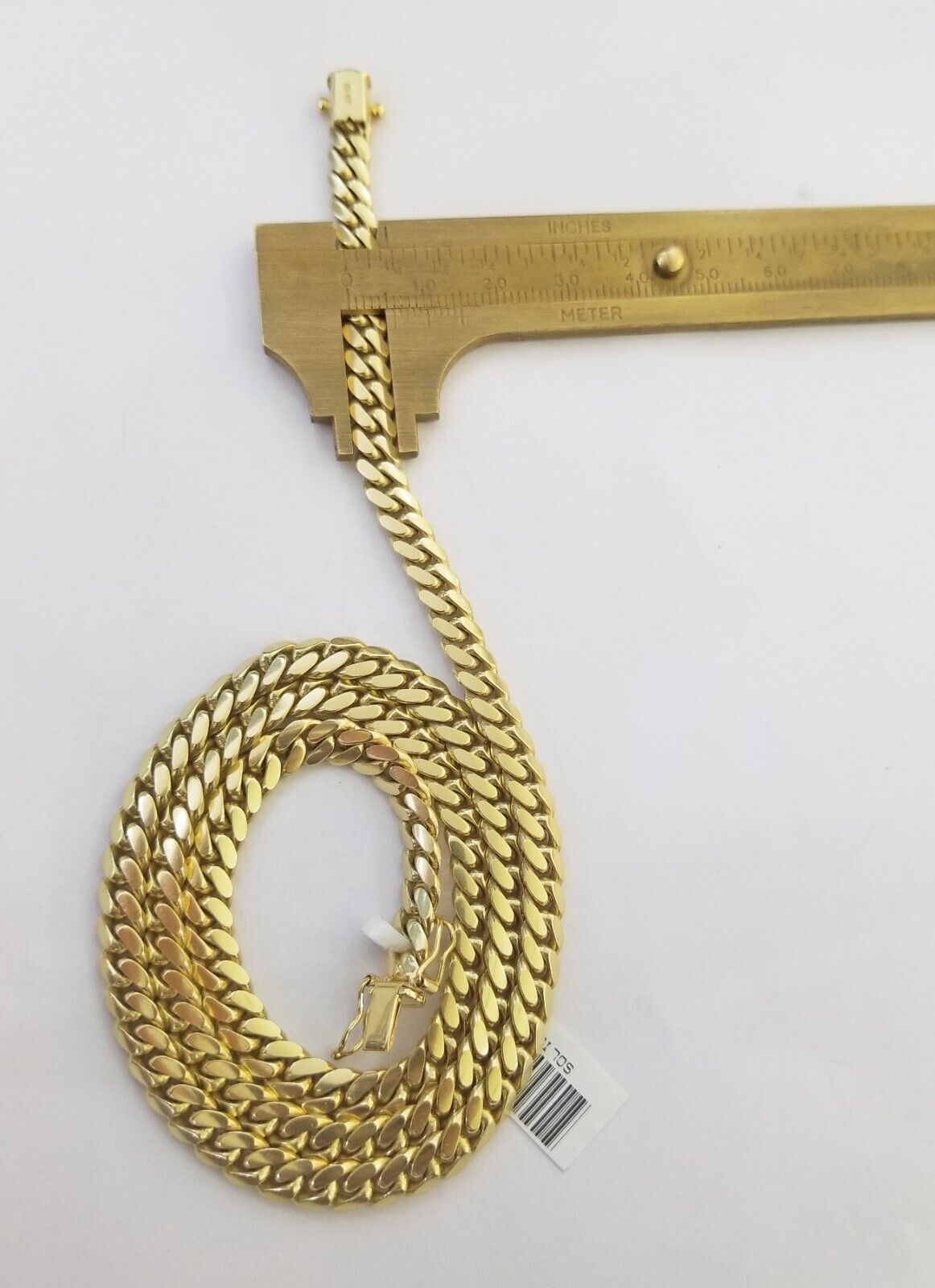 Solid Real 10k Gold Chain Miami Cuban Link 6mm Box Lock 22" Yellow Gold Necklace - GoldenlinQ