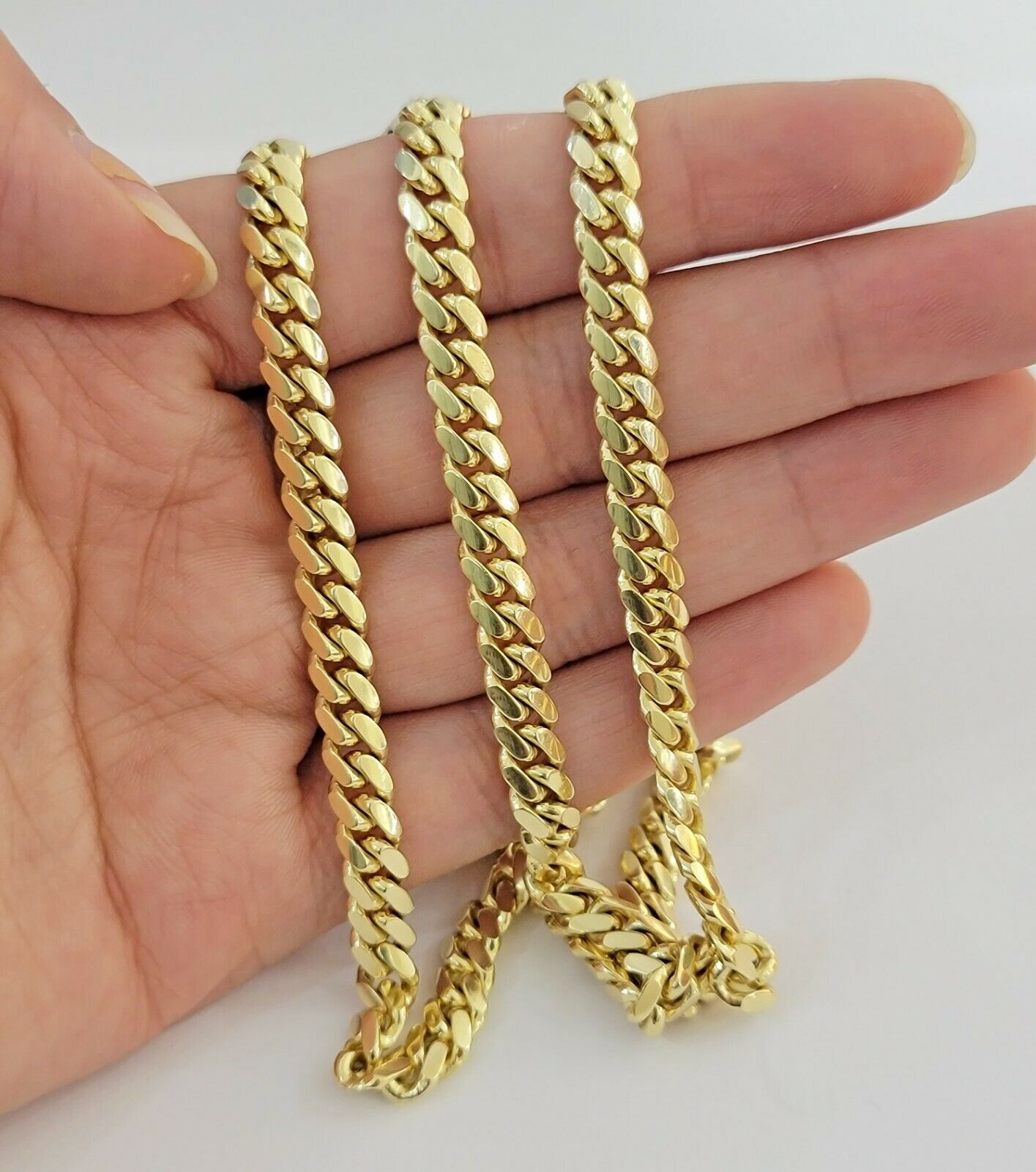 Solid REAL 10k Gold Miami Cuban Link Chain 24" 6mm Men Necklace 10kt Yellow Gold - GoldenlinQ
