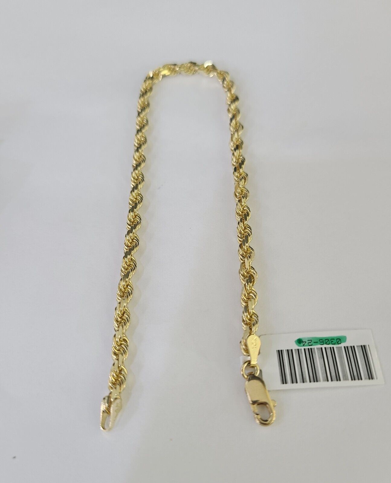 Solid Real 10K Rope Bracelet Yellow Gold 8" Inch 3mm 10kt Real gold men women - GoldenlinQ