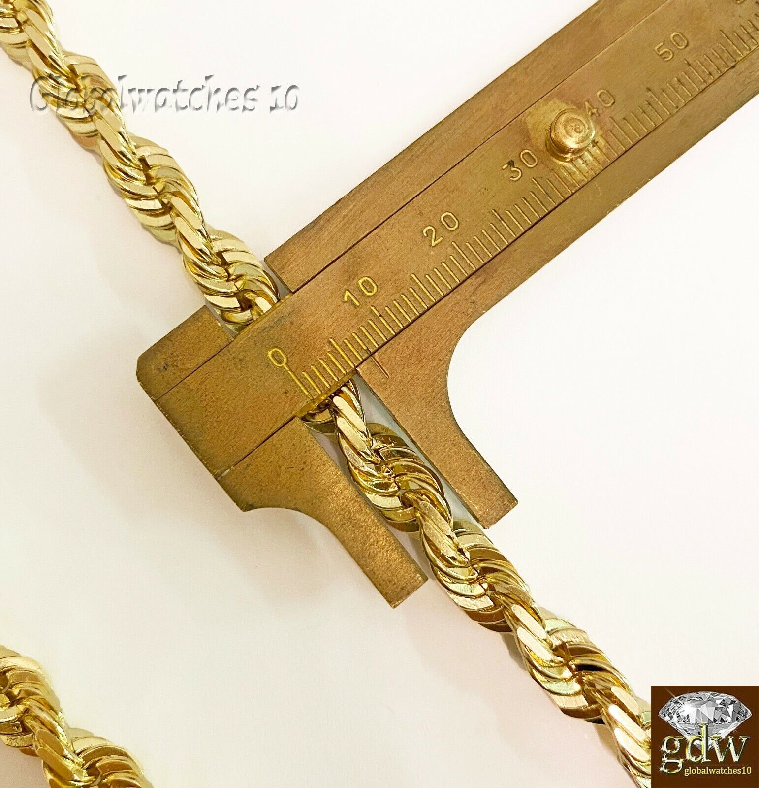 SOLID Real 10k Yellow Gold Rope Chain 26 Inch Lobster Lock Men Women - GoldenlinQ